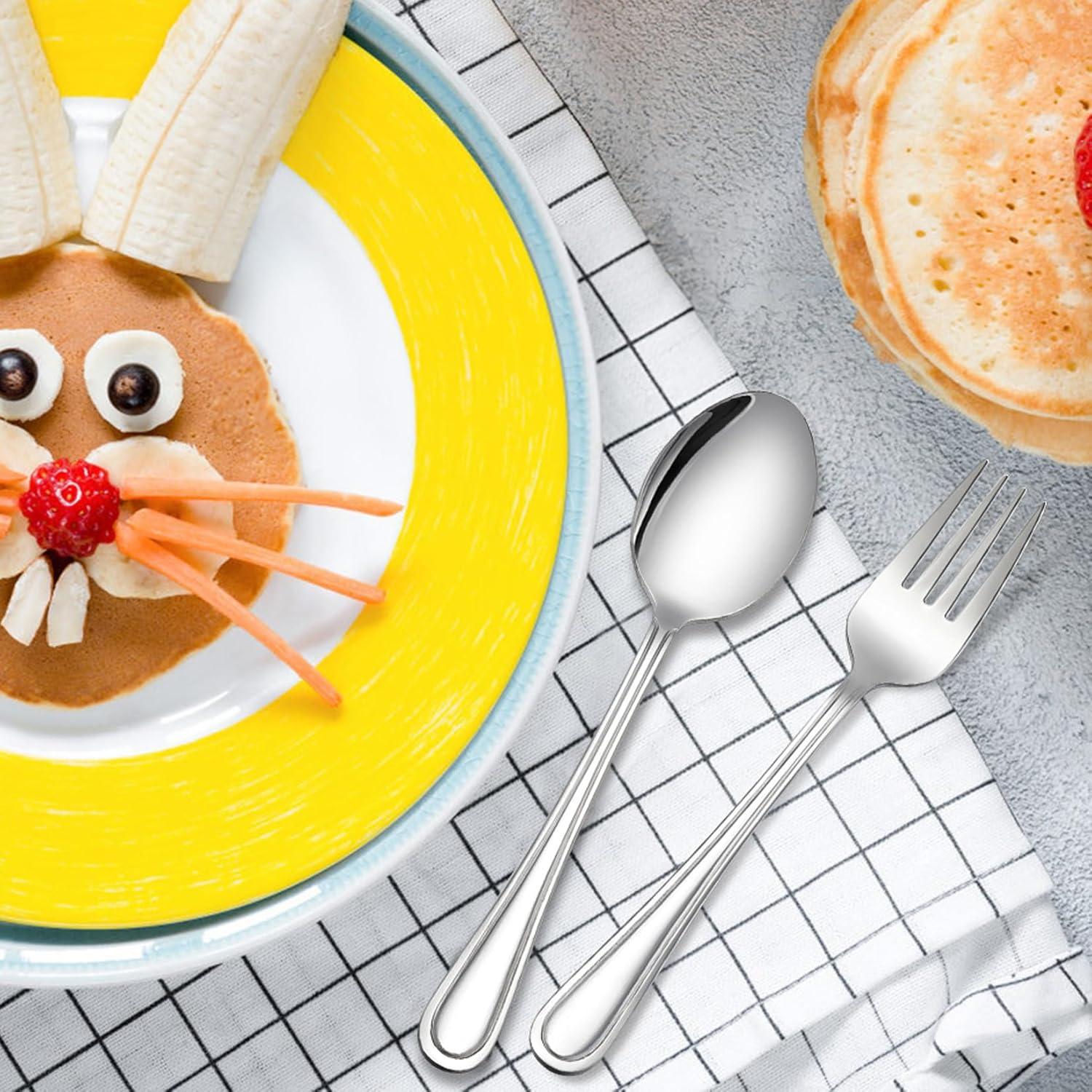 LIANYU Set de Cubiertos para Niños 12 Piezas Acero Inoxidable