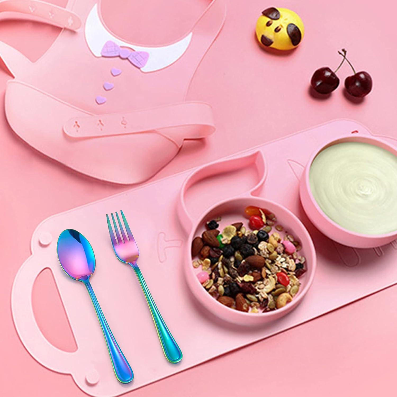 LIANYU Juego de Cubiertos de Acero Inoxidable para Niños 10 Piezas