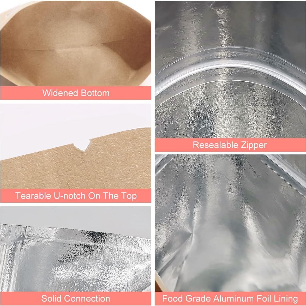 Bolsas de Pie Kraft SumDirect 50 Pcs 9x14 cm Reutilizables