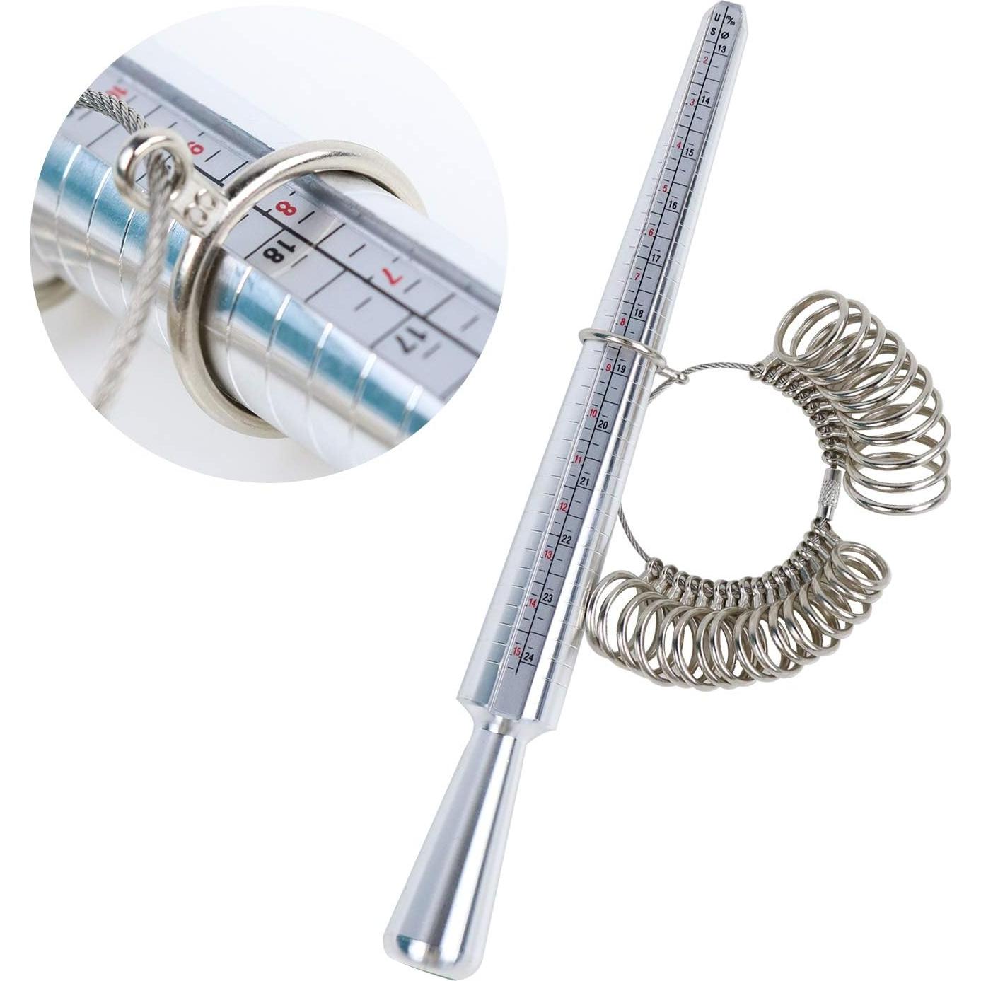 Conjunto de Medidores de Anillos HEYMOUS con Martillo de Goma