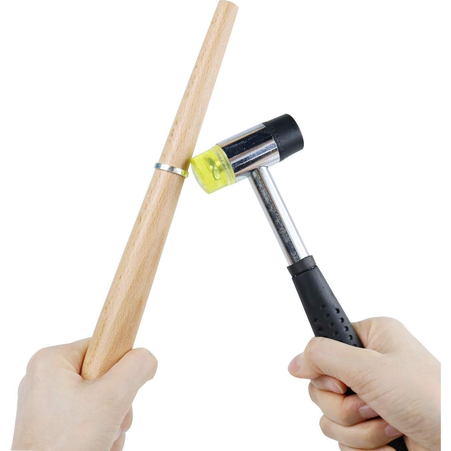 Conjunto de Medidores de Anillos HEYMOUS con Martillo de Goma