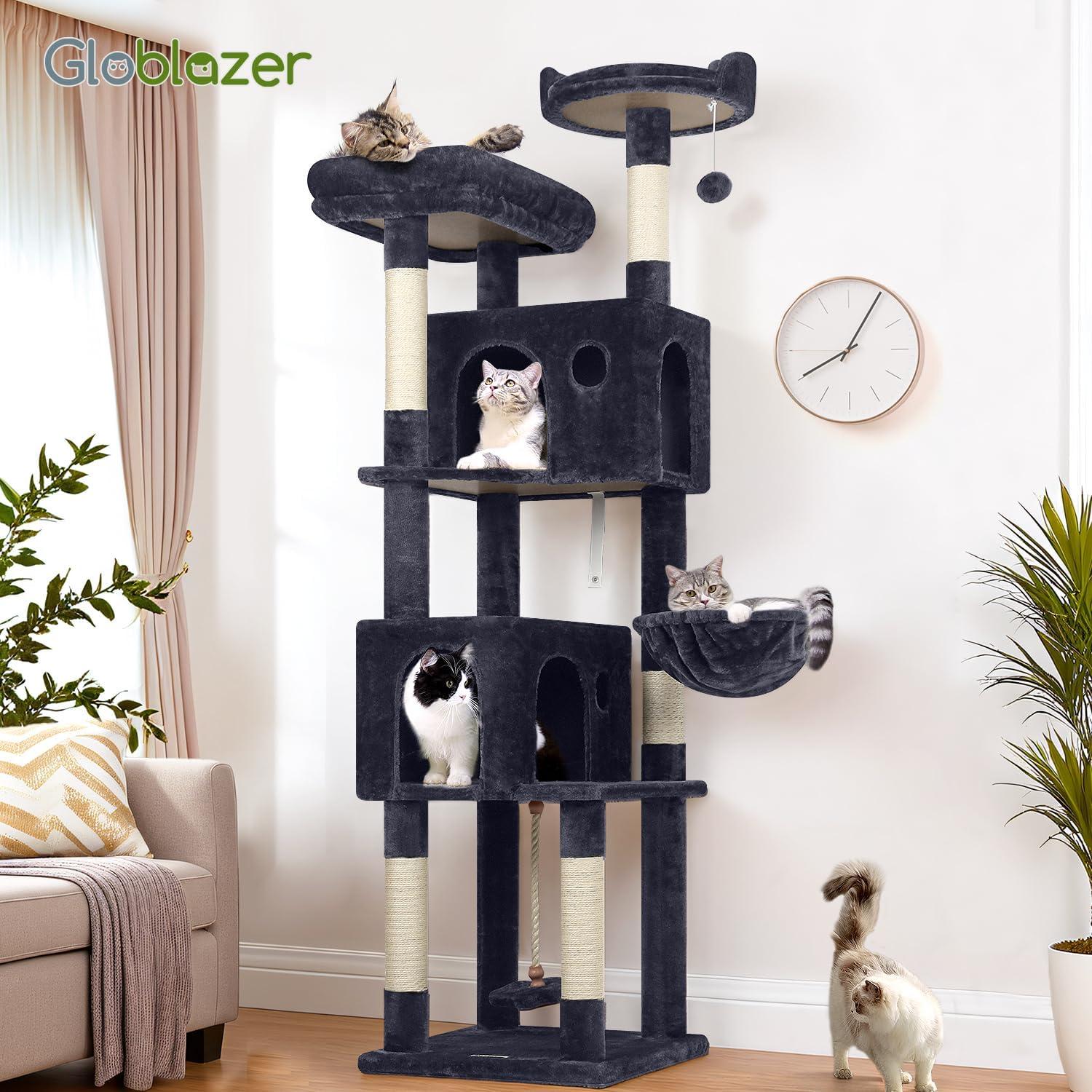 Árbol para Gatos Globlazer F70B 180 cm Gris Oscuro Multi-Nivel