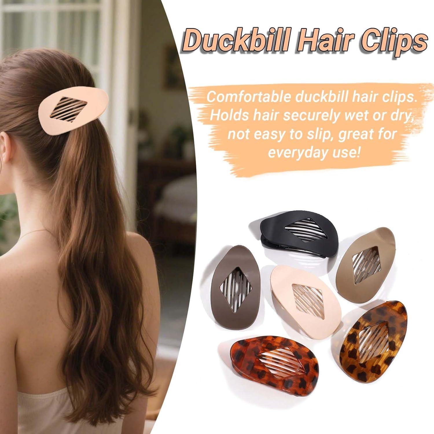 Clip de Pelo Duckbill Elegante y Simple - 4 Piezas para Cabello Grueso