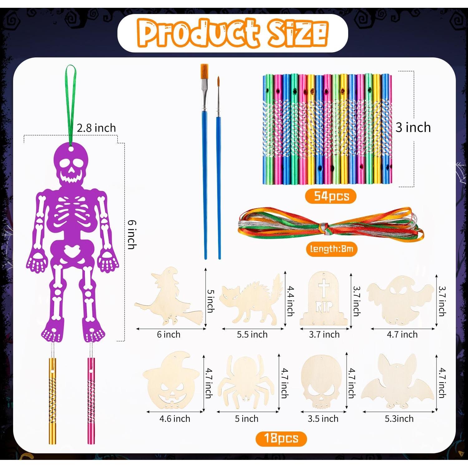 Kit de Campanas de Viento Halloween XJWWHZ 9 Piezas Manualidades