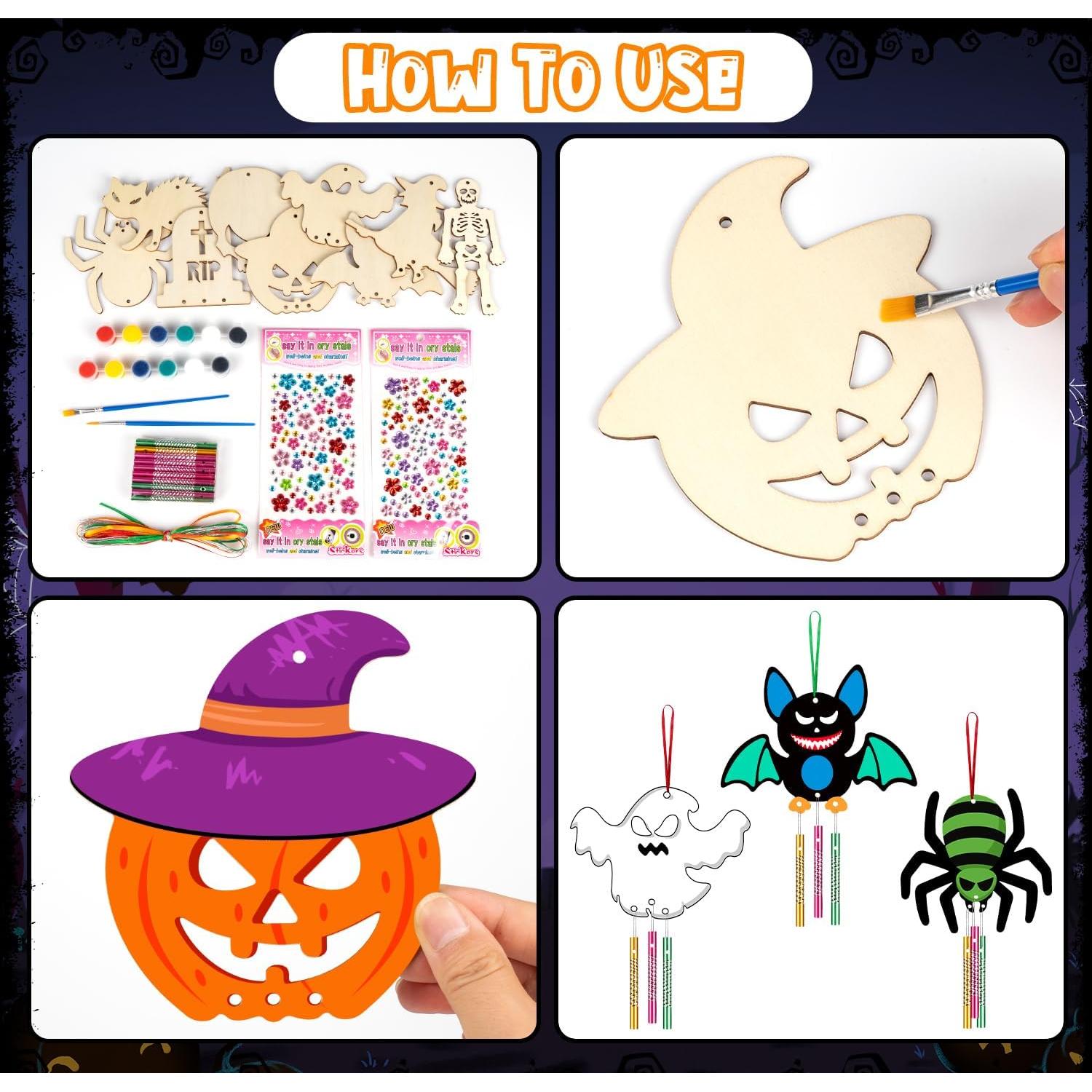 Kit de Campanas de Viento Halloween XJWWHZ 9 Piezas Manualidades