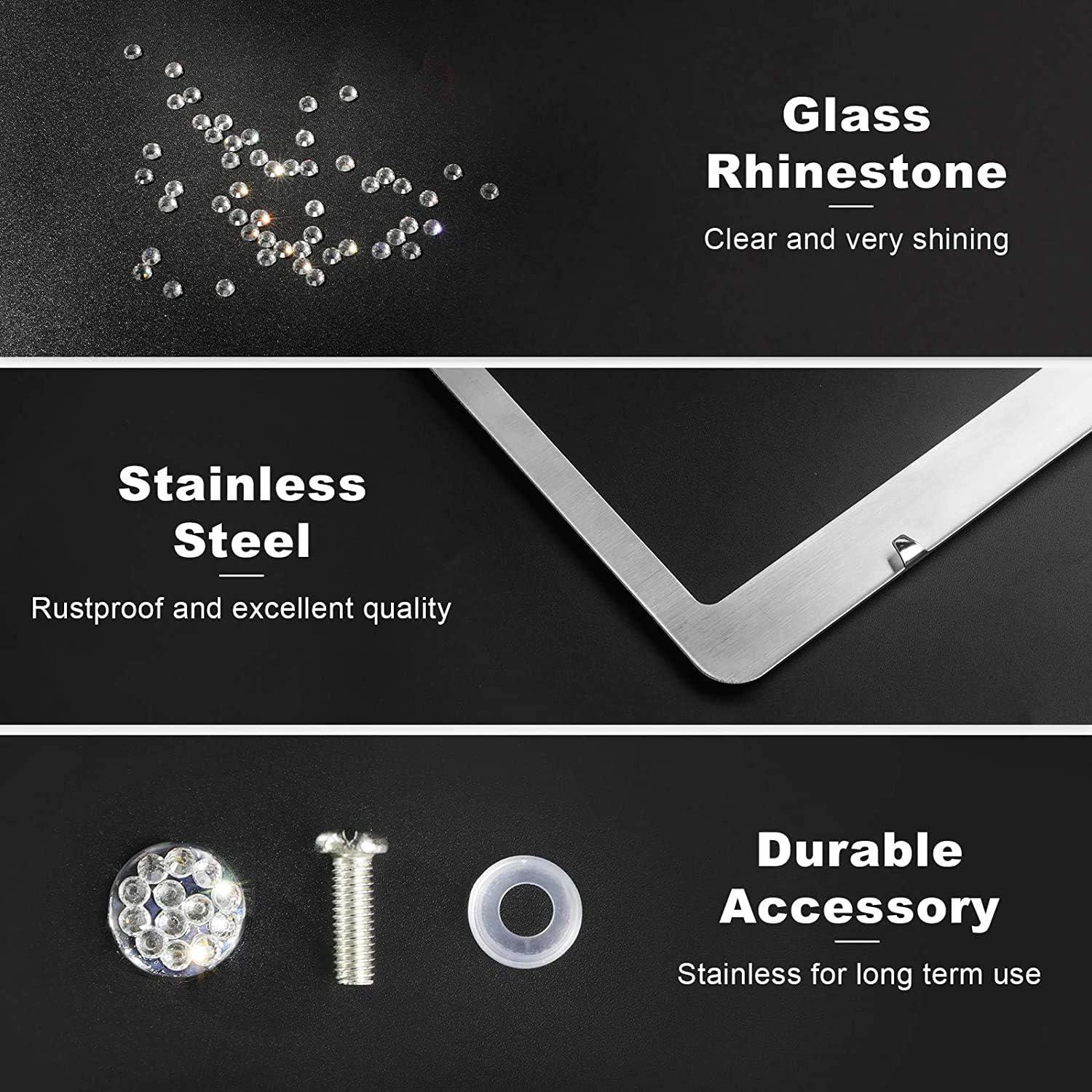 Marco de Placa de Licencia Tchipie con Brillantes - Blanco