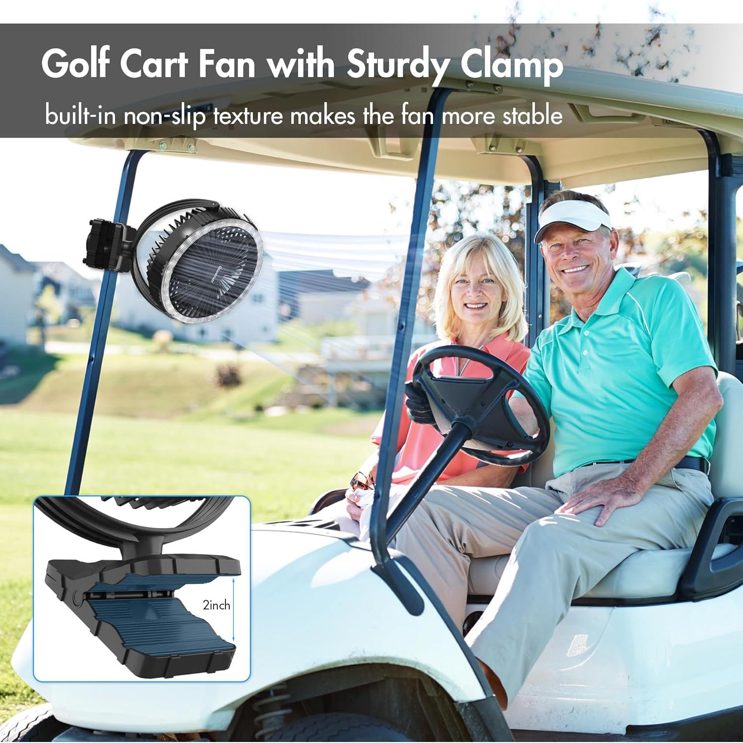 Ventilador recargable GRANDFAST 8" con luz y temporizador