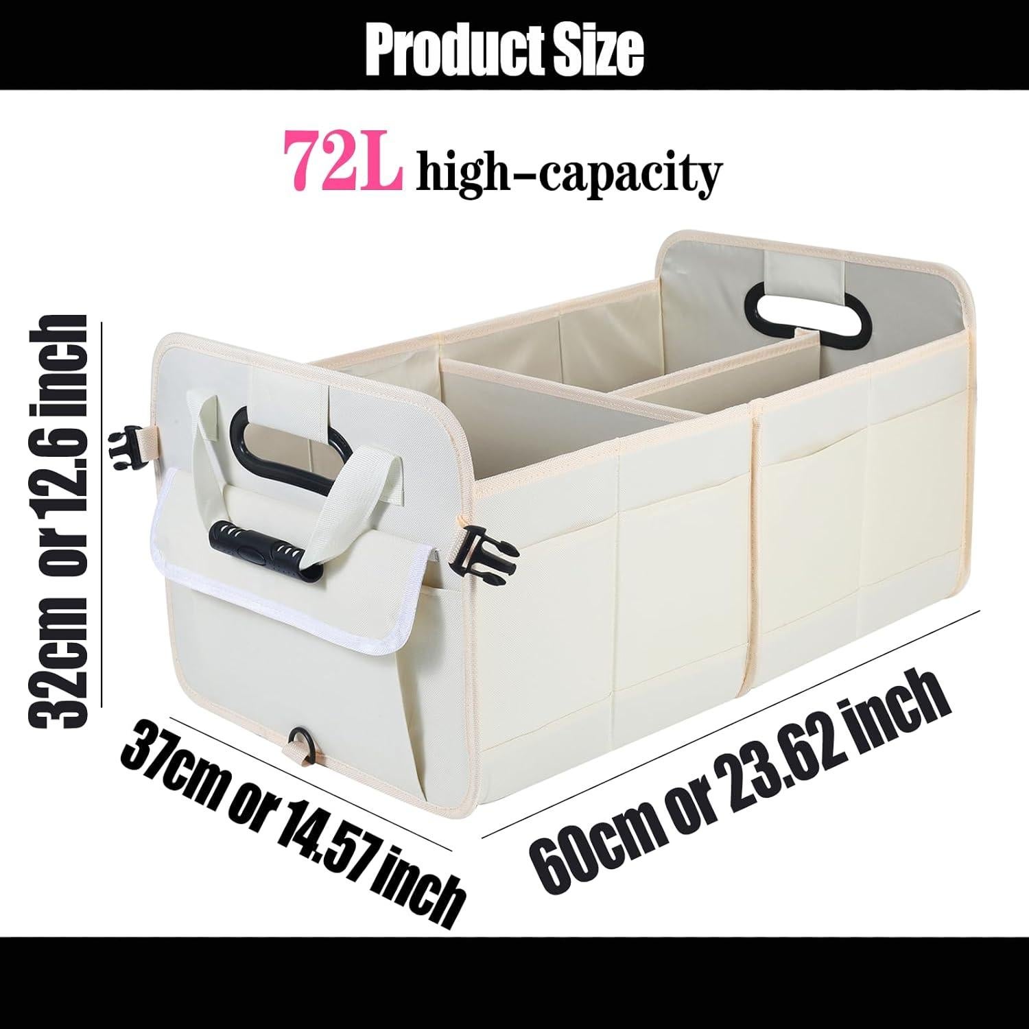 Organizador de Maletero Plegable Zhiyanz 72L Beige Impermeable