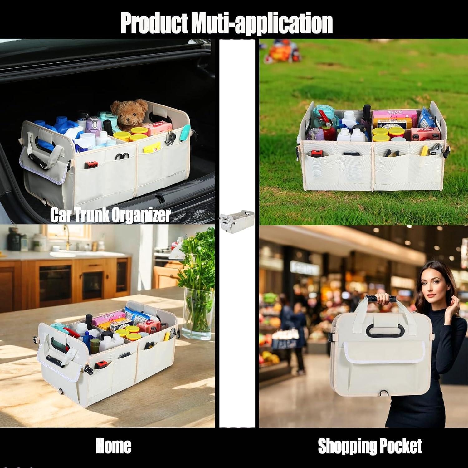 Organizador de Maletero Plegable Zhiyanz 72L Beige Impermeable