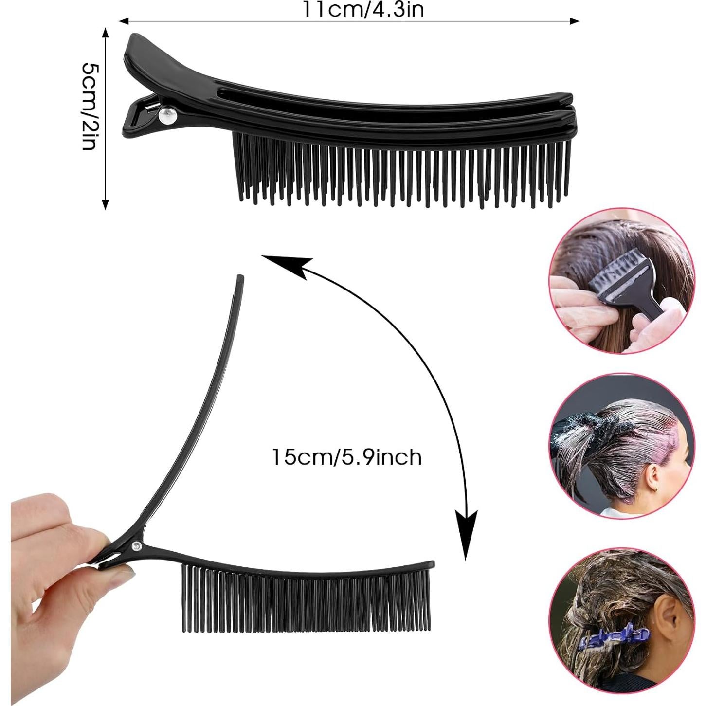 Juego de Clips para Seccionar Cabello Thinp - 2 Pcs Negro