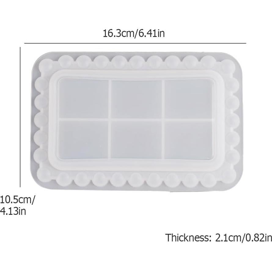 Molde de Bandeja Rectangular Wehous con Bordes de Perlas - Silicona