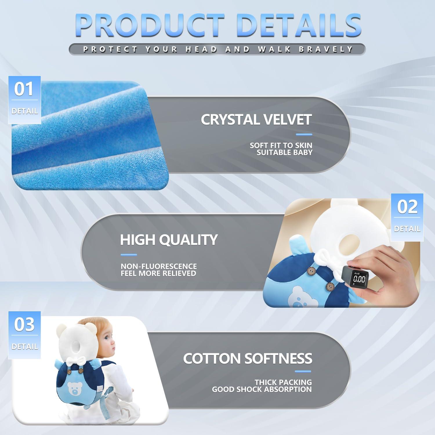 Mochila Protector de Cabeza Bebé AUKOUPCIL Ajustable Osos