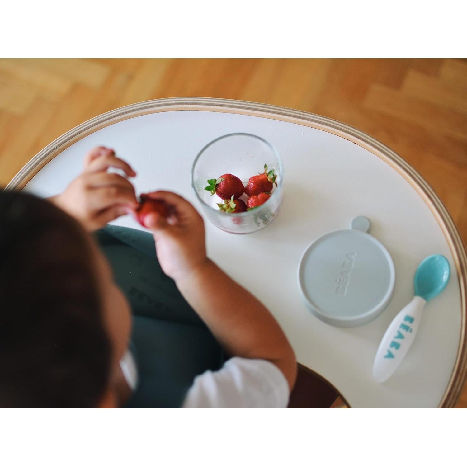 Babero de Silicona BEABA con Recogedor para Bebés - Carbón