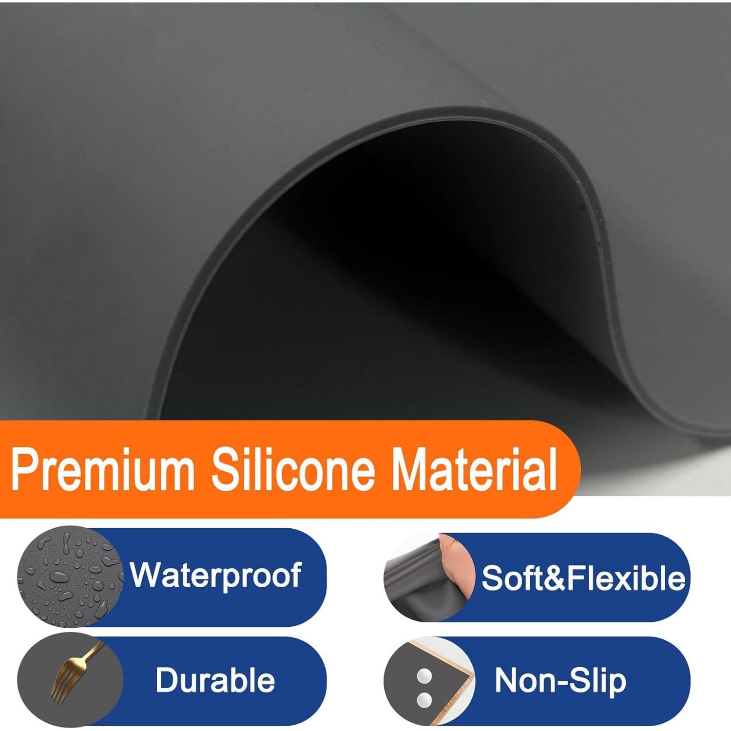 Mantel de Silicona Ultibe 200x40cm Gris Oscuro Resistente al Calor