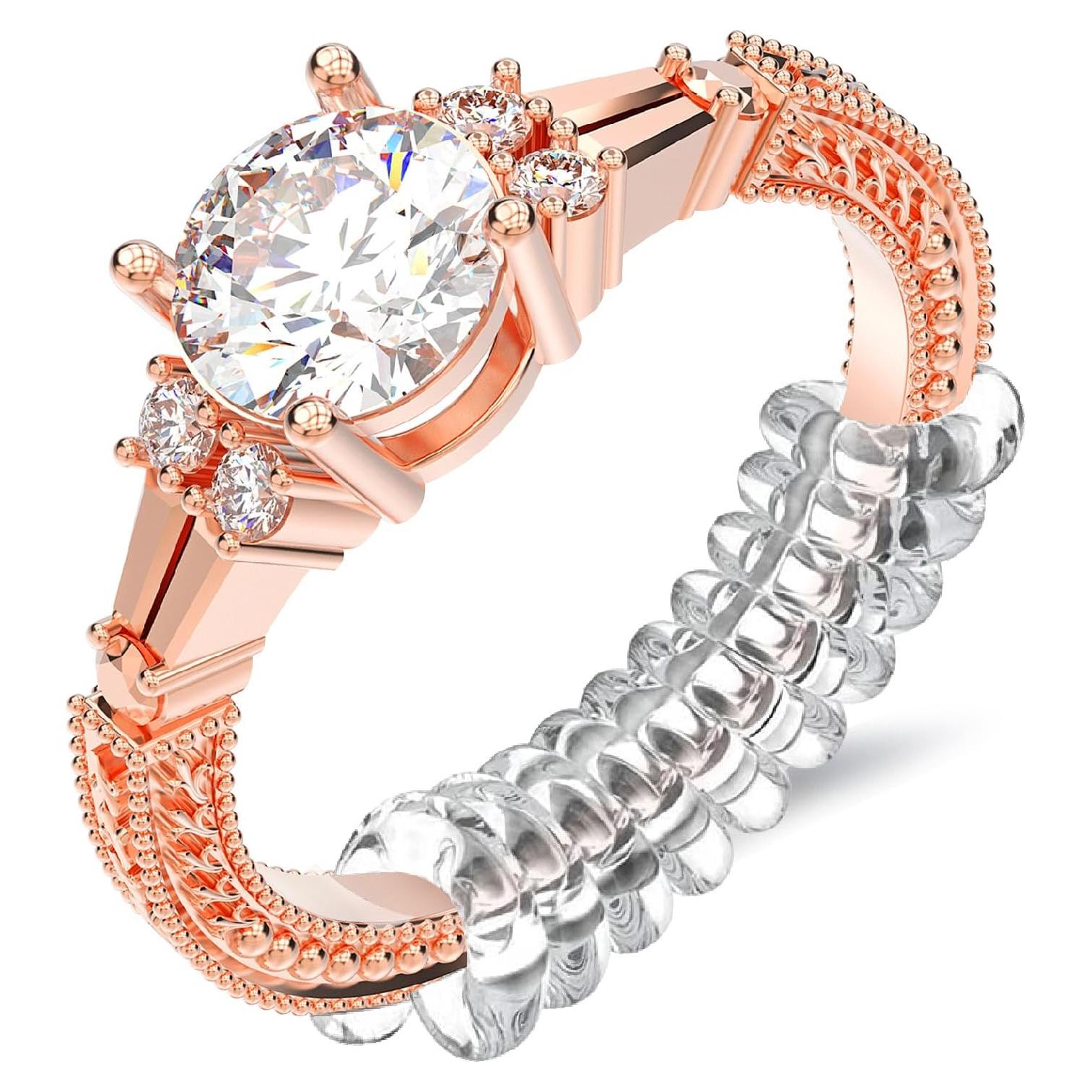 Ajustadores de Talla de Anillo Haiou 12 Piezas Transparentes