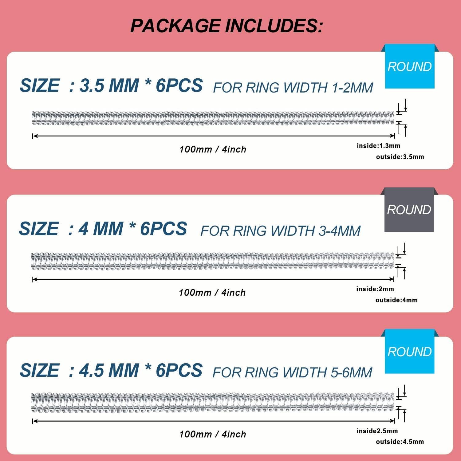 Ajustadores de Talla de Anillo Haiou 12 Piezas Transparentes