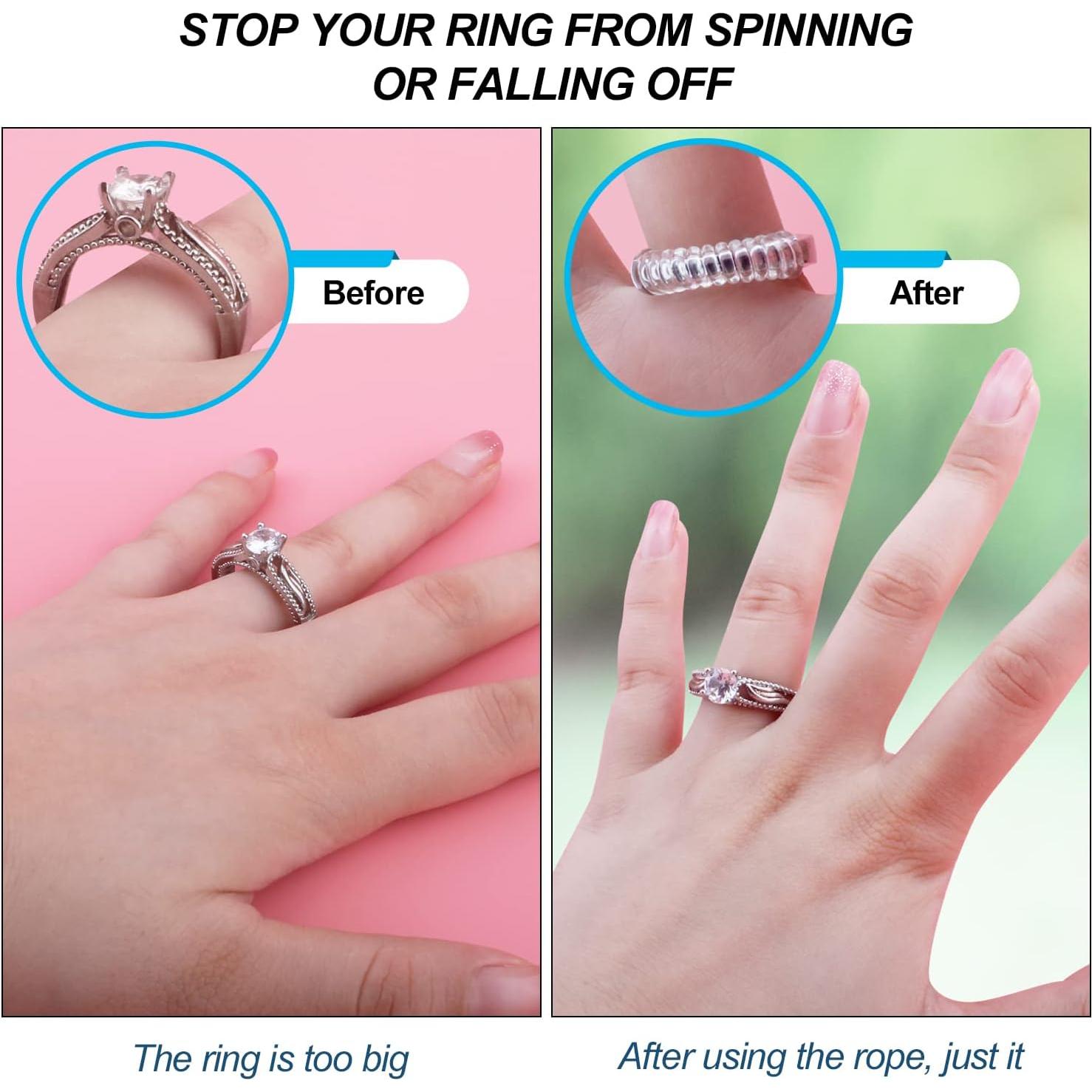 Ajustadores de Talla de Anillo Haiou 12 Piezas Transparentes