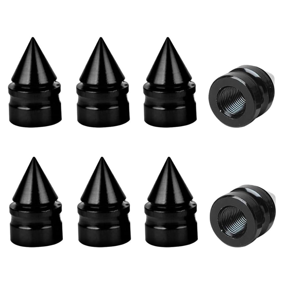 Tapas de Válvula de Neumático Osilly - Paquete de 8 Aluminio Negro