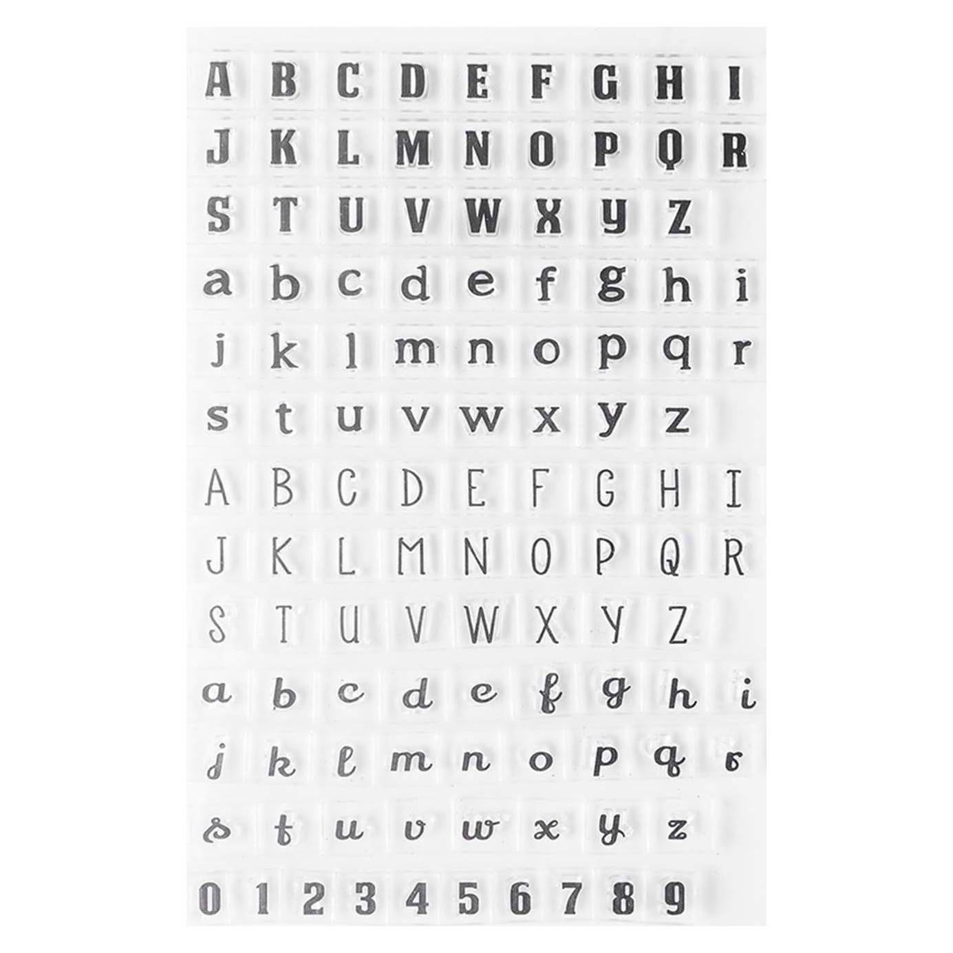 Sello Transparente Alfabeto Tyenaza 10x15 cm Letras y Números