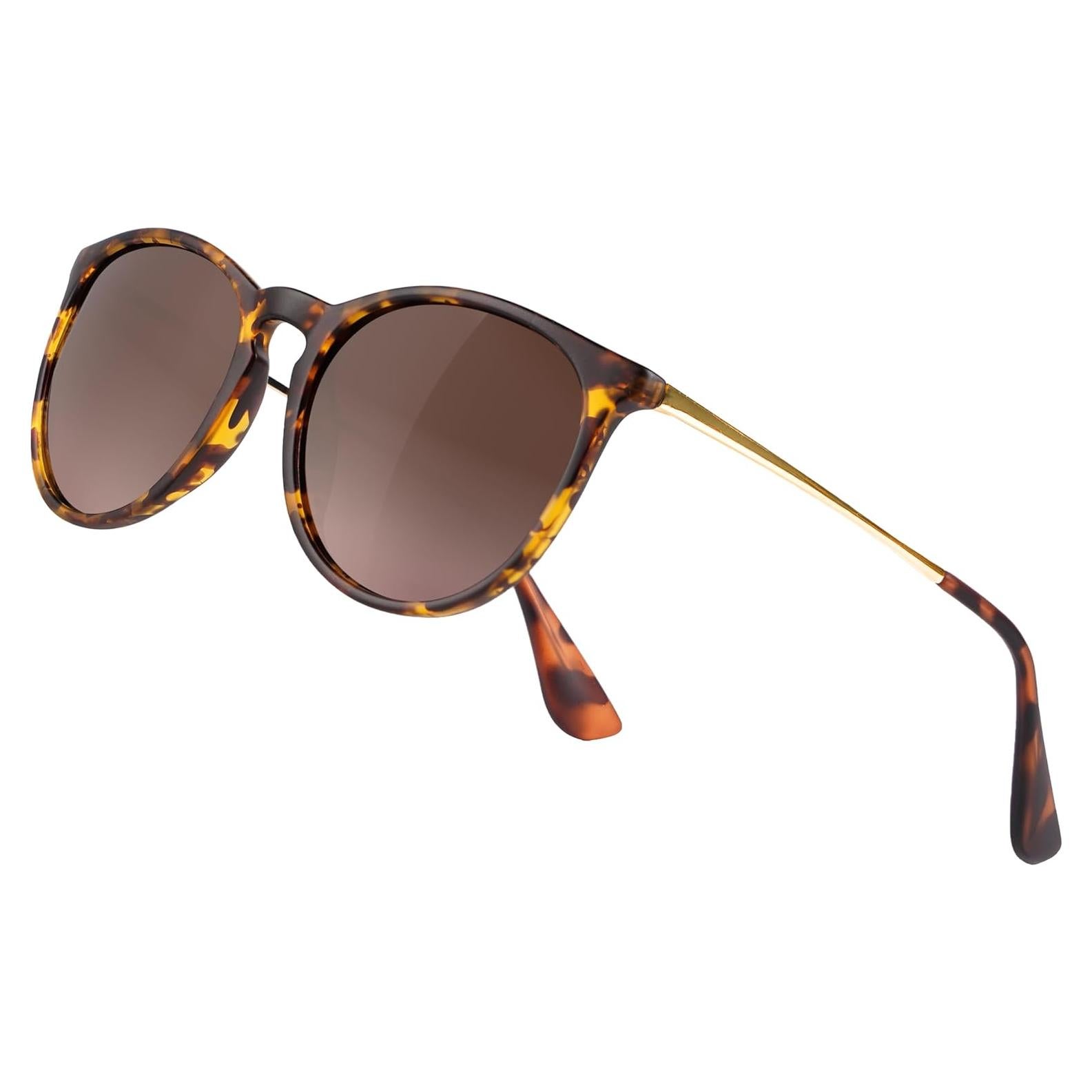 Gafas de sol polarizadas UV400 redondas vintage para hombres y mujeres