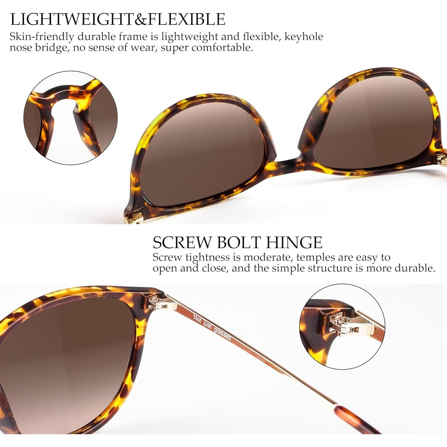 Gafas de sol polarizadas UV400 redondas vintage para hombres y mujeres