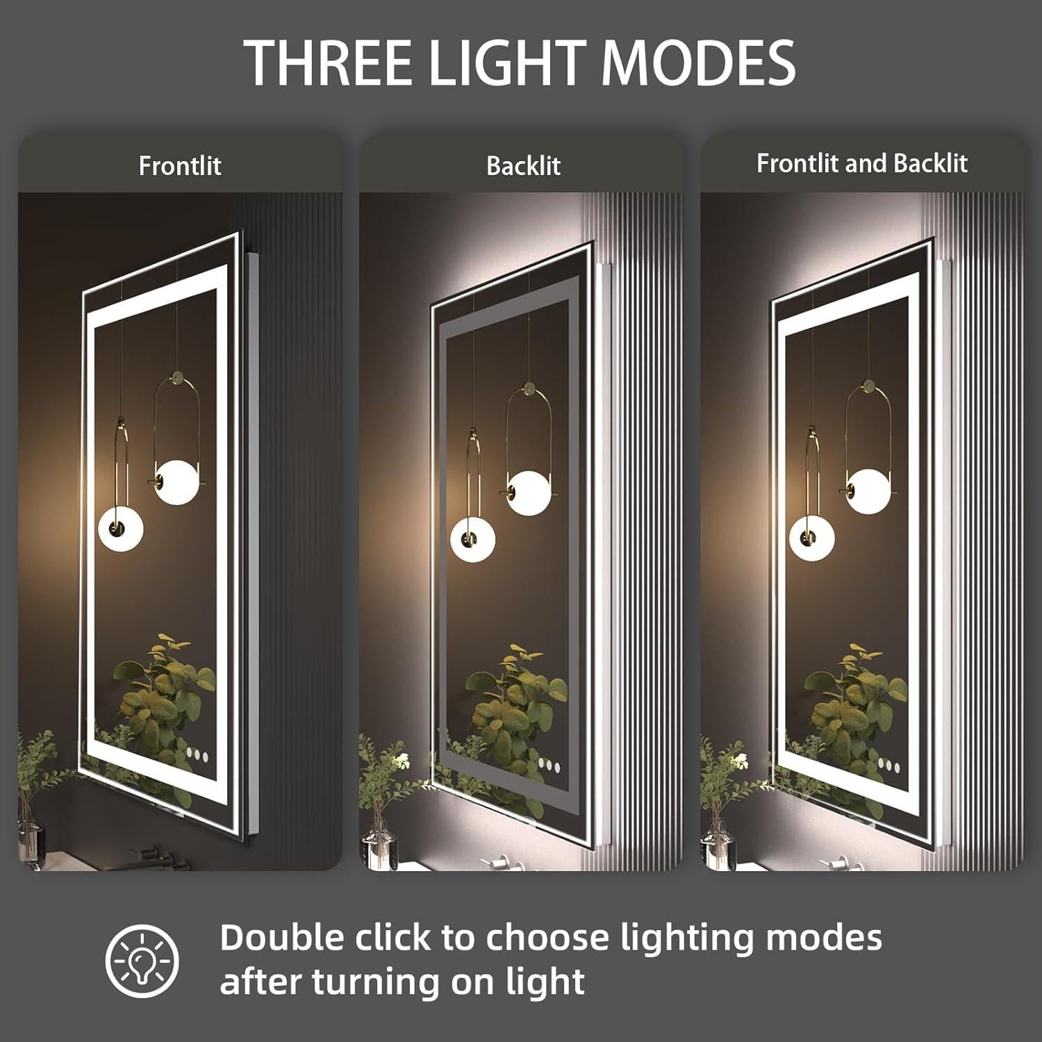 Espejo de Baño LED AUATZ 81x61 cm Iluminado Anti-Vaho