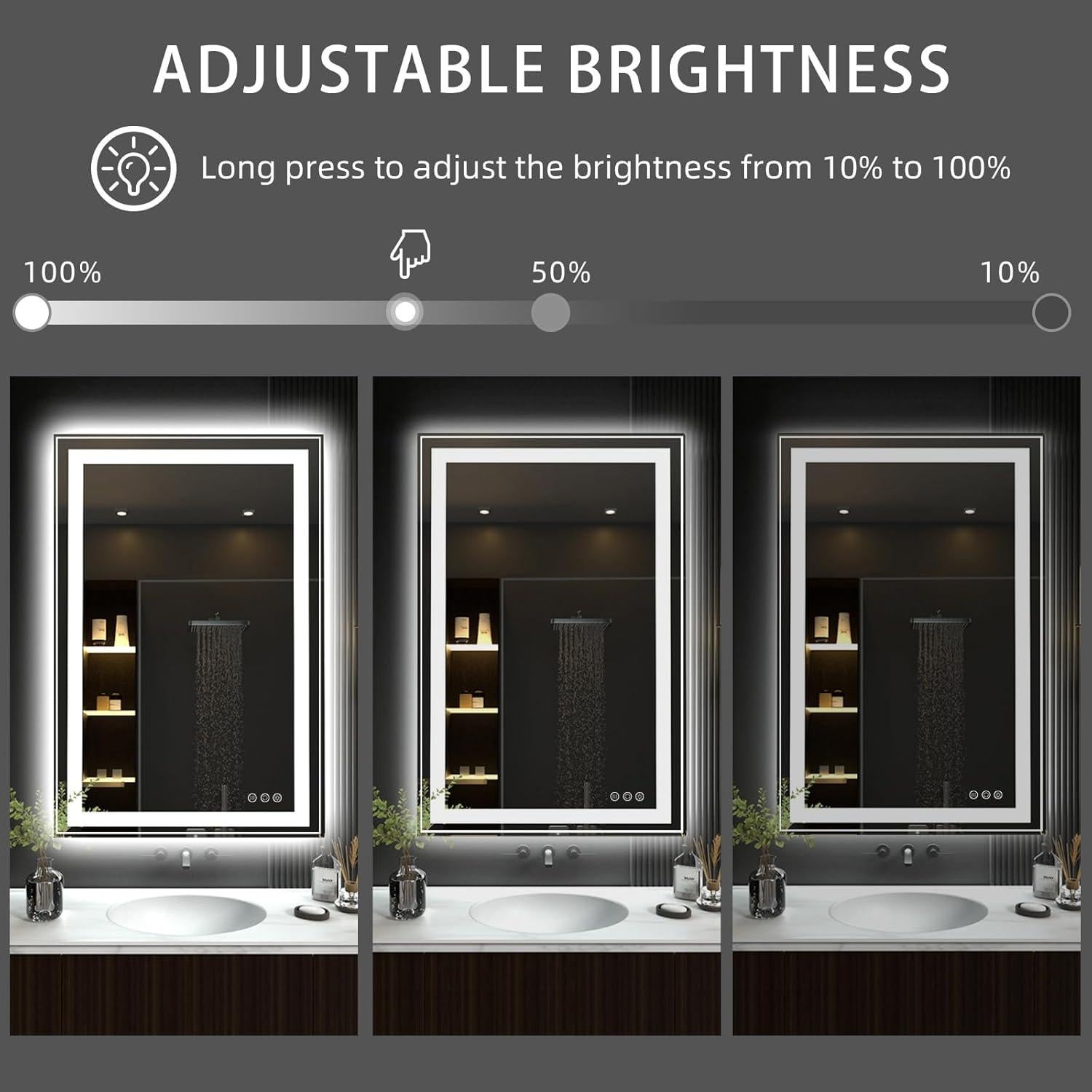 Espejo de Baño LED AUATZ 81x61 cm Iluminado Anti-Vaho