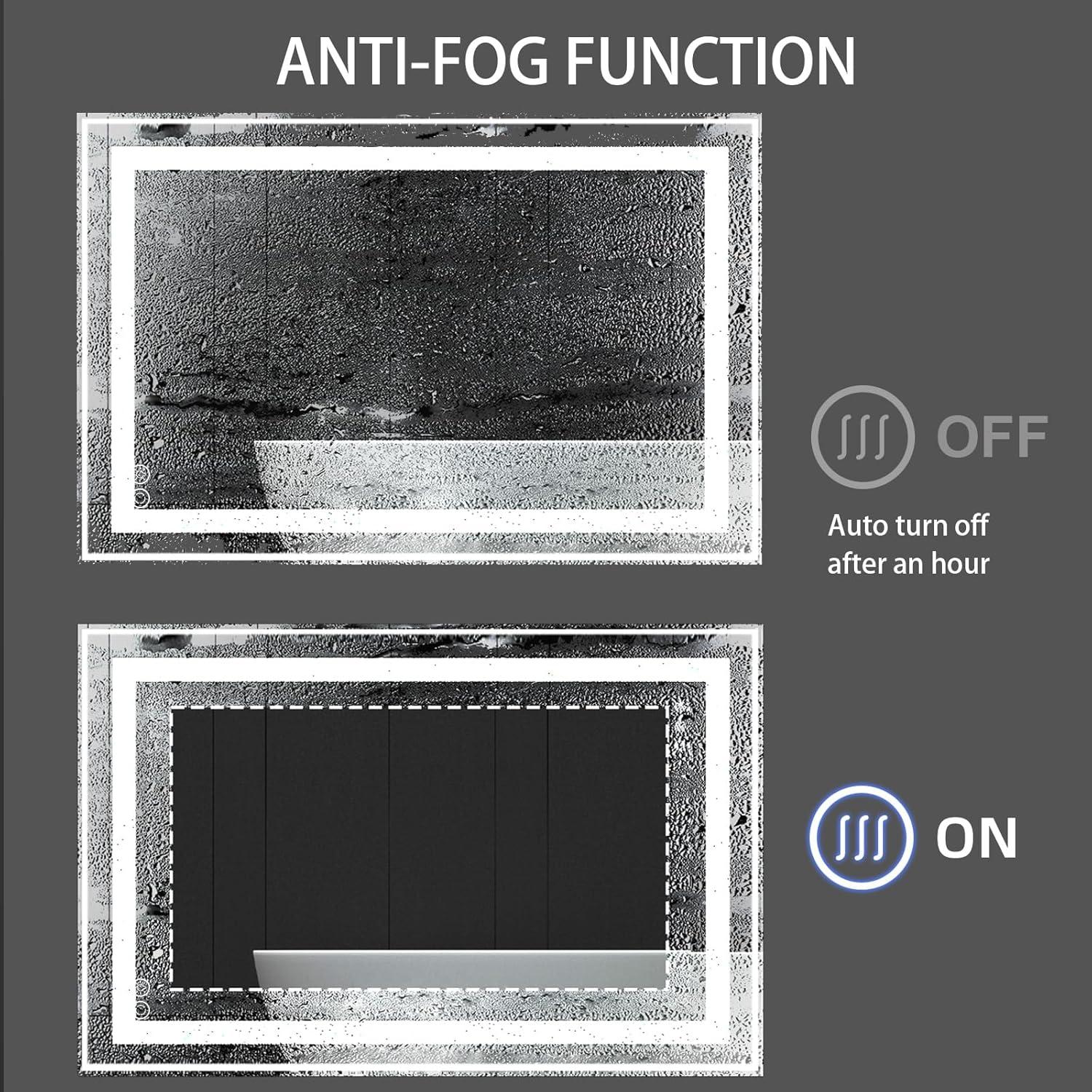 Espejo de Baño LED AUATZ 81x61 cm Iluminado Anti-Vaho