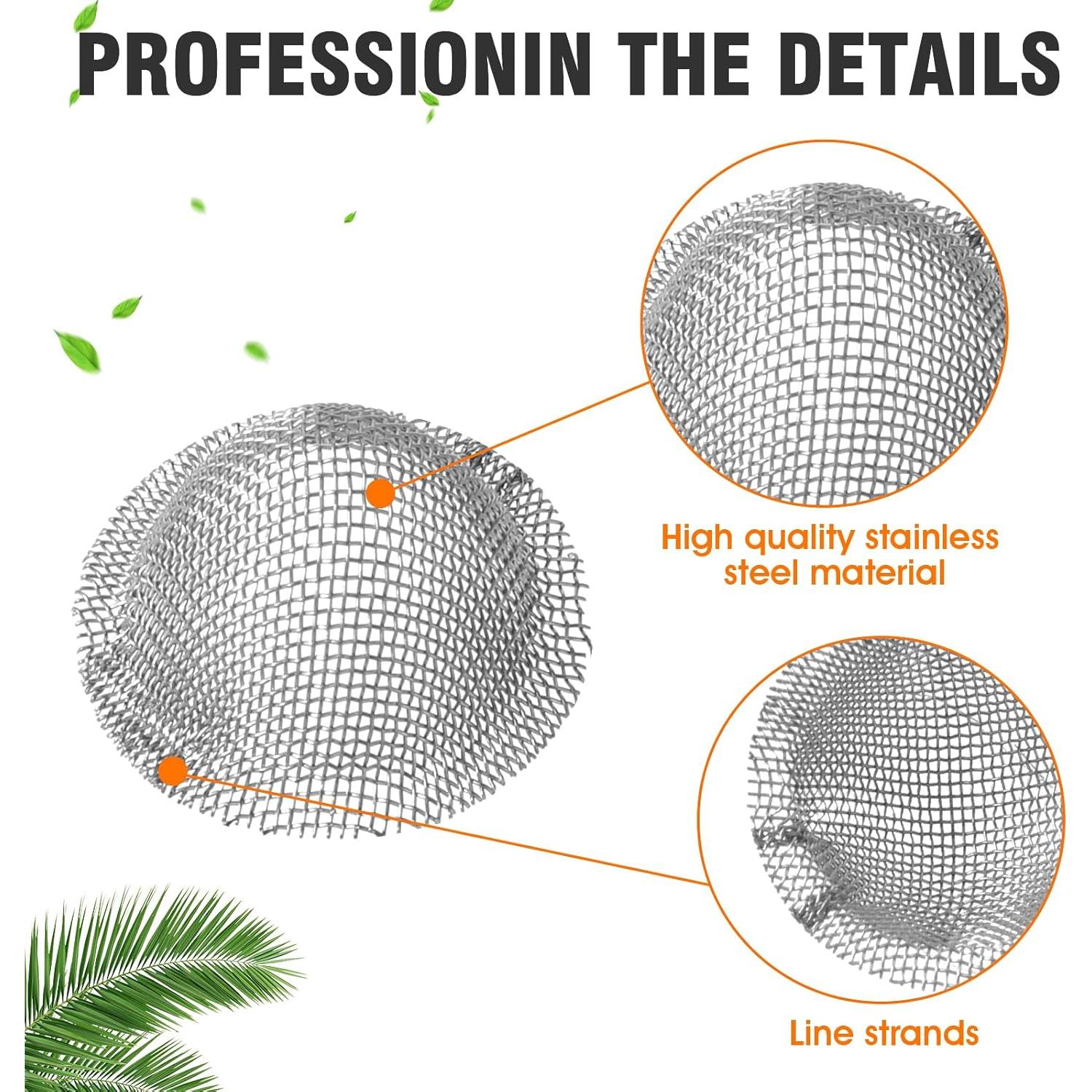 60 Filtros de Pantalla de Tazón Acero Inoxidable 16mm Reutilizables