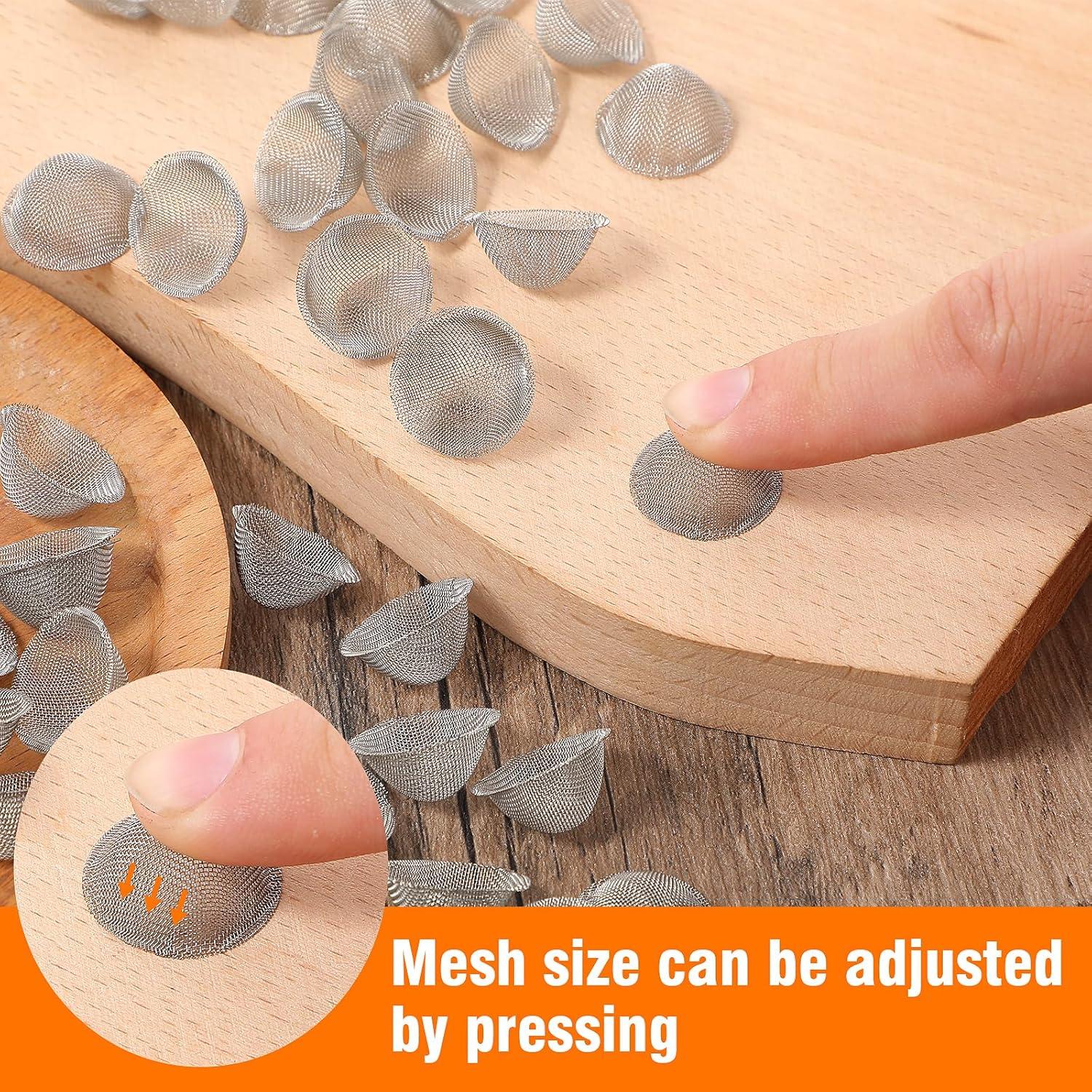 60 Filtros de Pantalla de Tazón Acero Inoxidable 16mm Reutilizables