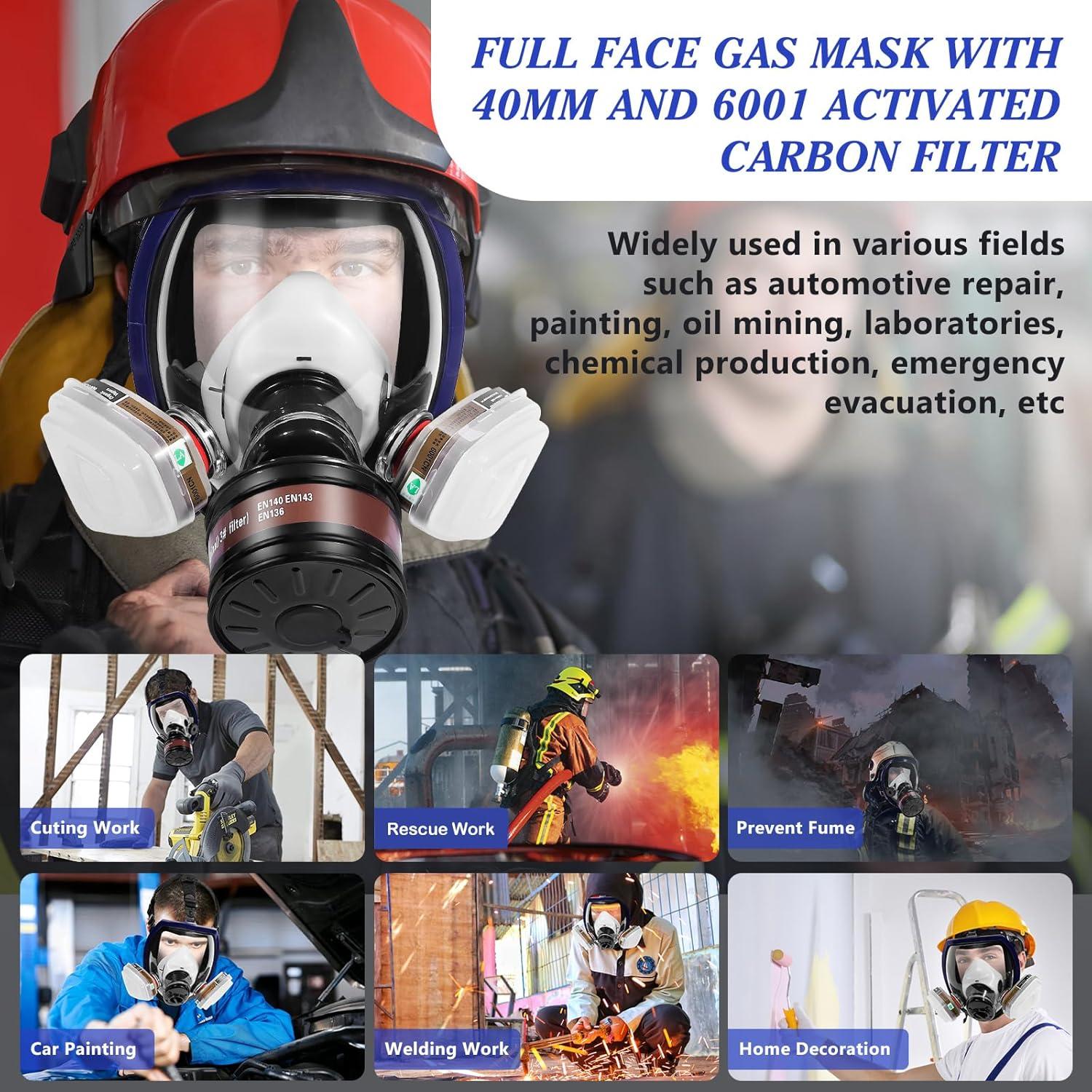 Máscara de Respirador Completa 4008 con Filtro 6001 - Protección Química