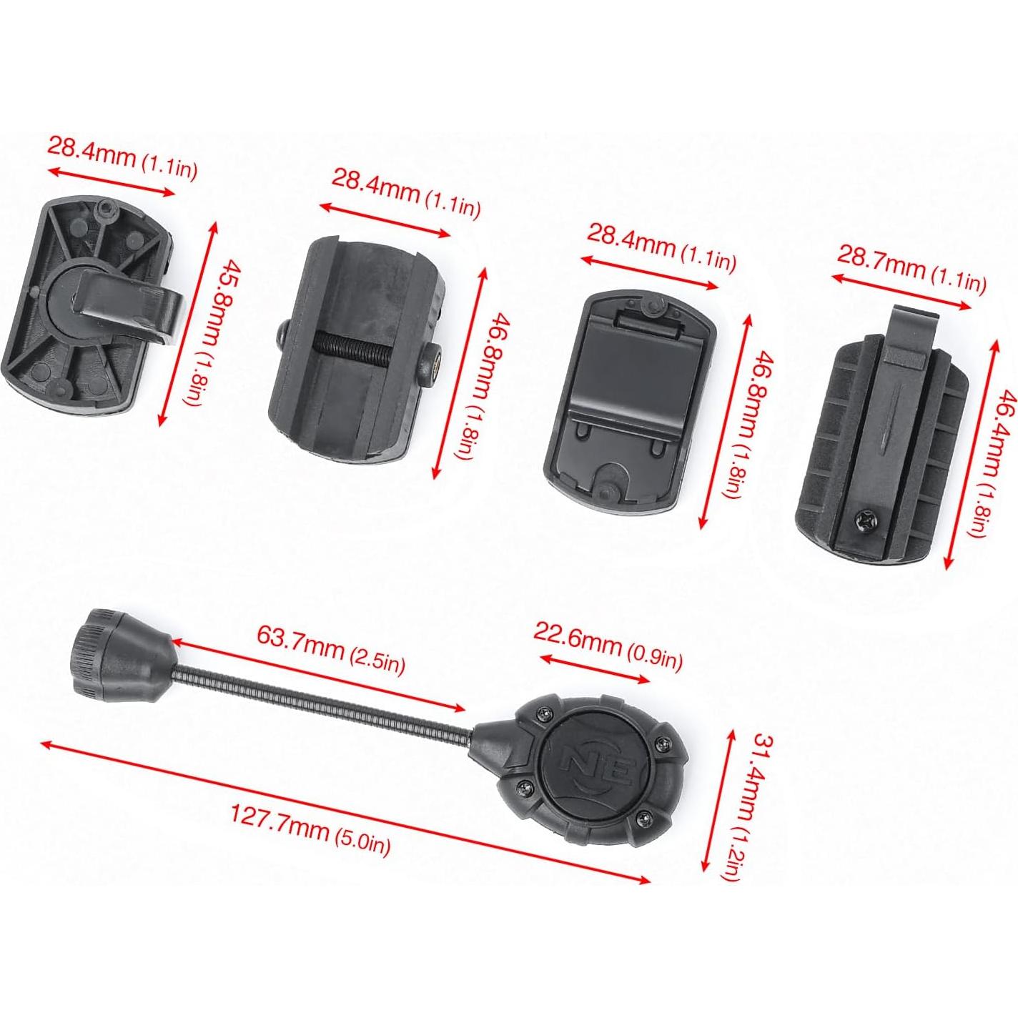 Luz Táctica para Casco NECARL 3 en 1 LED IR Verde Blanco