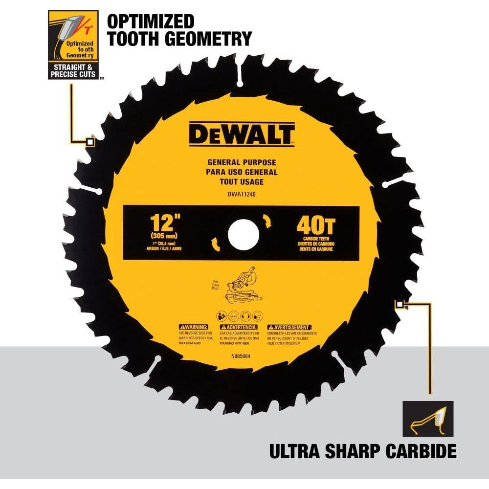 Hoja de sierra circular DEWALT 30.5 cm 40T DWA11240