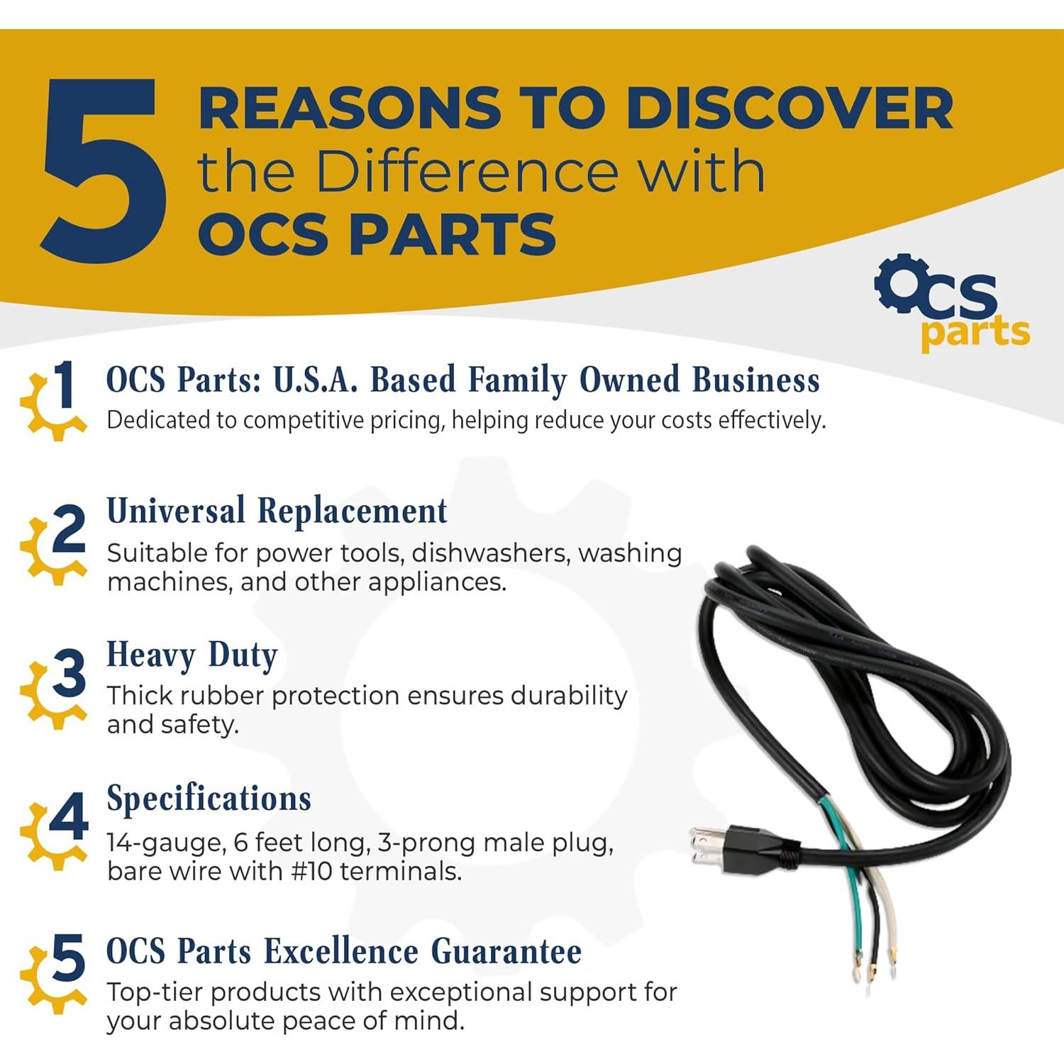 Cable de Alimentación OCS 1.83m 14 Agujeros 3 Hilos para Skil HD77/Bosch 1677M