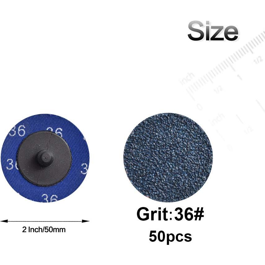 Discos de Lijado de 2 Pulgadas Zirconia Tshya 50 Pcs 36 Grano