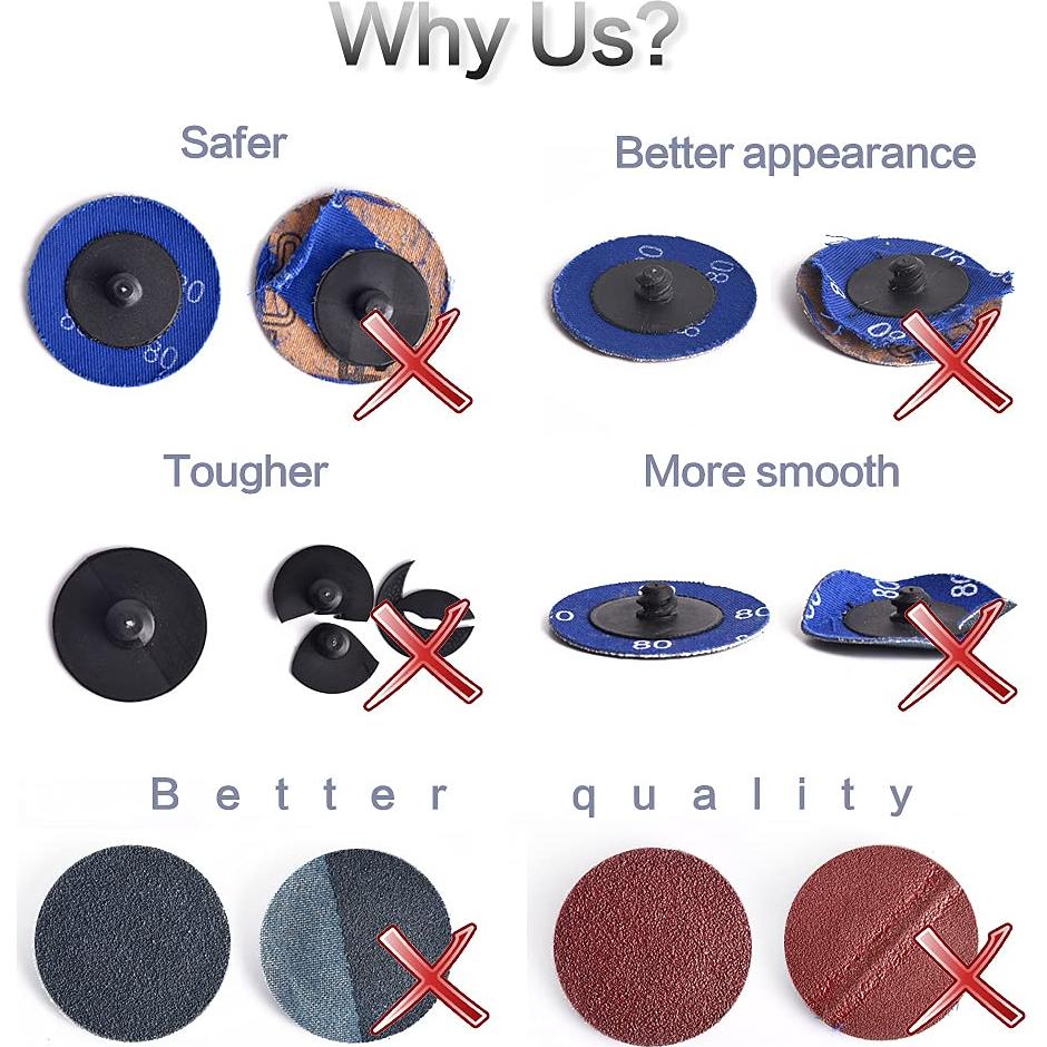 Discos de Lijado de 2 Pulgadas Zirconia Tshya 50 Pcs 36 Grano