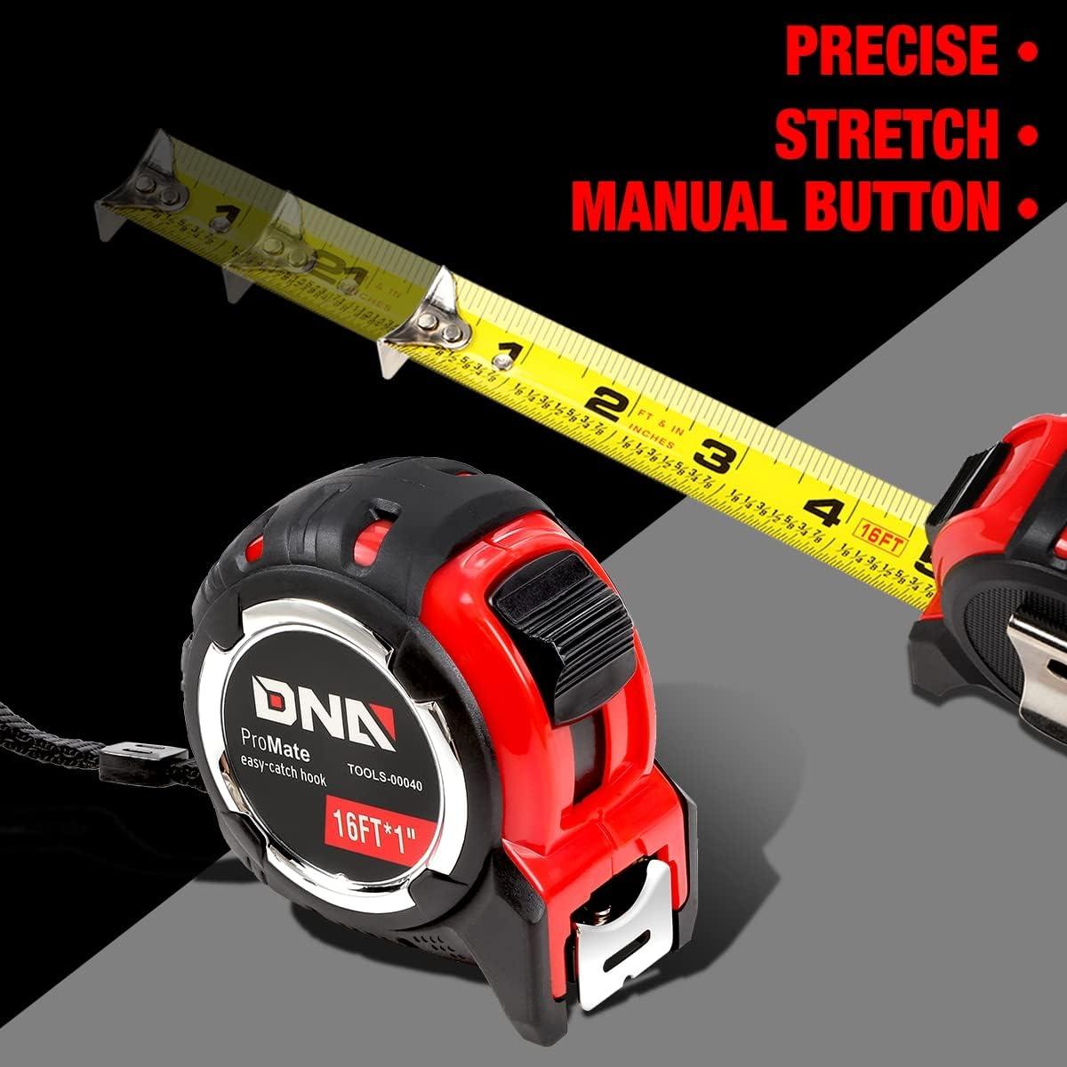 Cinta Métrica de Acero DNA Motoring 4.88 m con Bloqueo