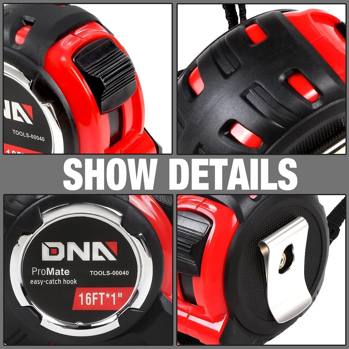 Cinta Métrica de Acero DNA Motoring 4.88 m con Bloqueo