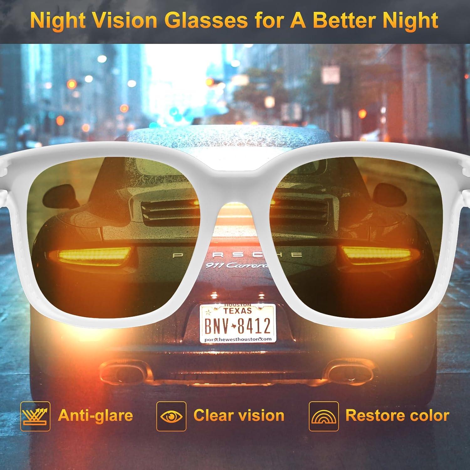 Gafas de Visión Nocturna CARFIA HD Amarillo para Conducir