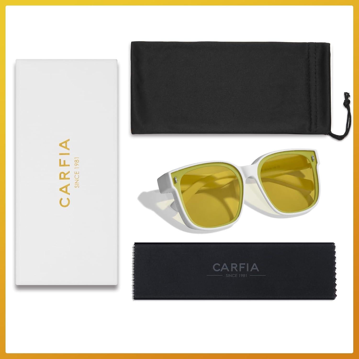 Gafas de Visión Nocturna CARFIA HD Amarillo para Conducir