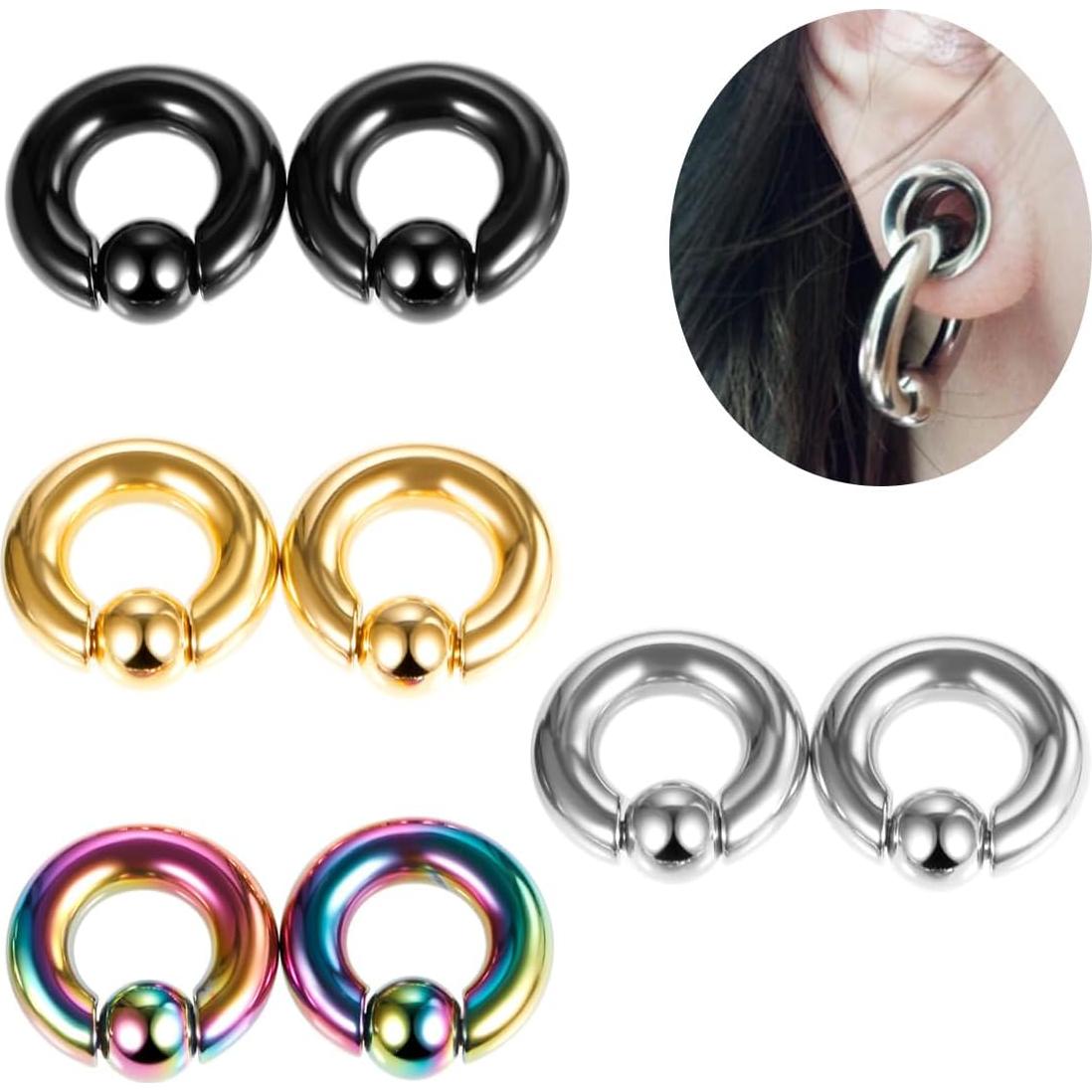 Arete Septum Acero Inoxidable Plata 14mm 2mm Unisex