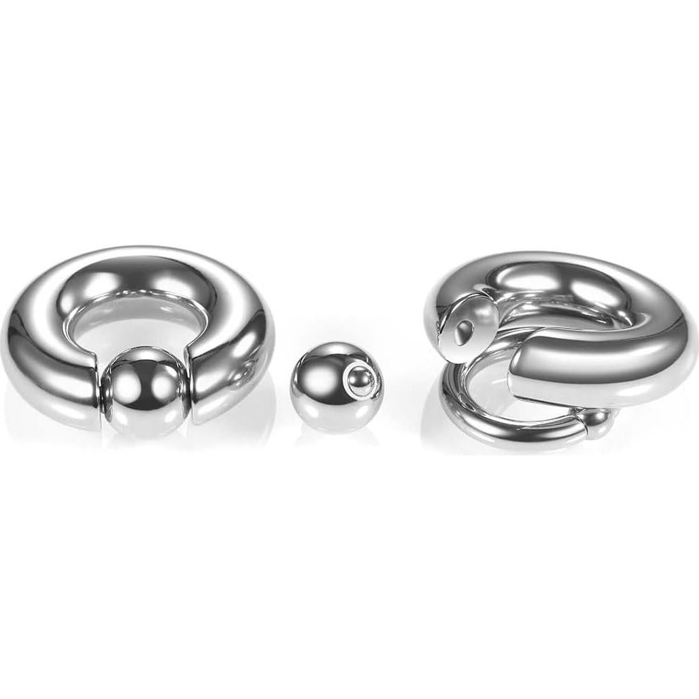 Arete Septum Acero Inoxidable Plata 14mm 2mm Unisex