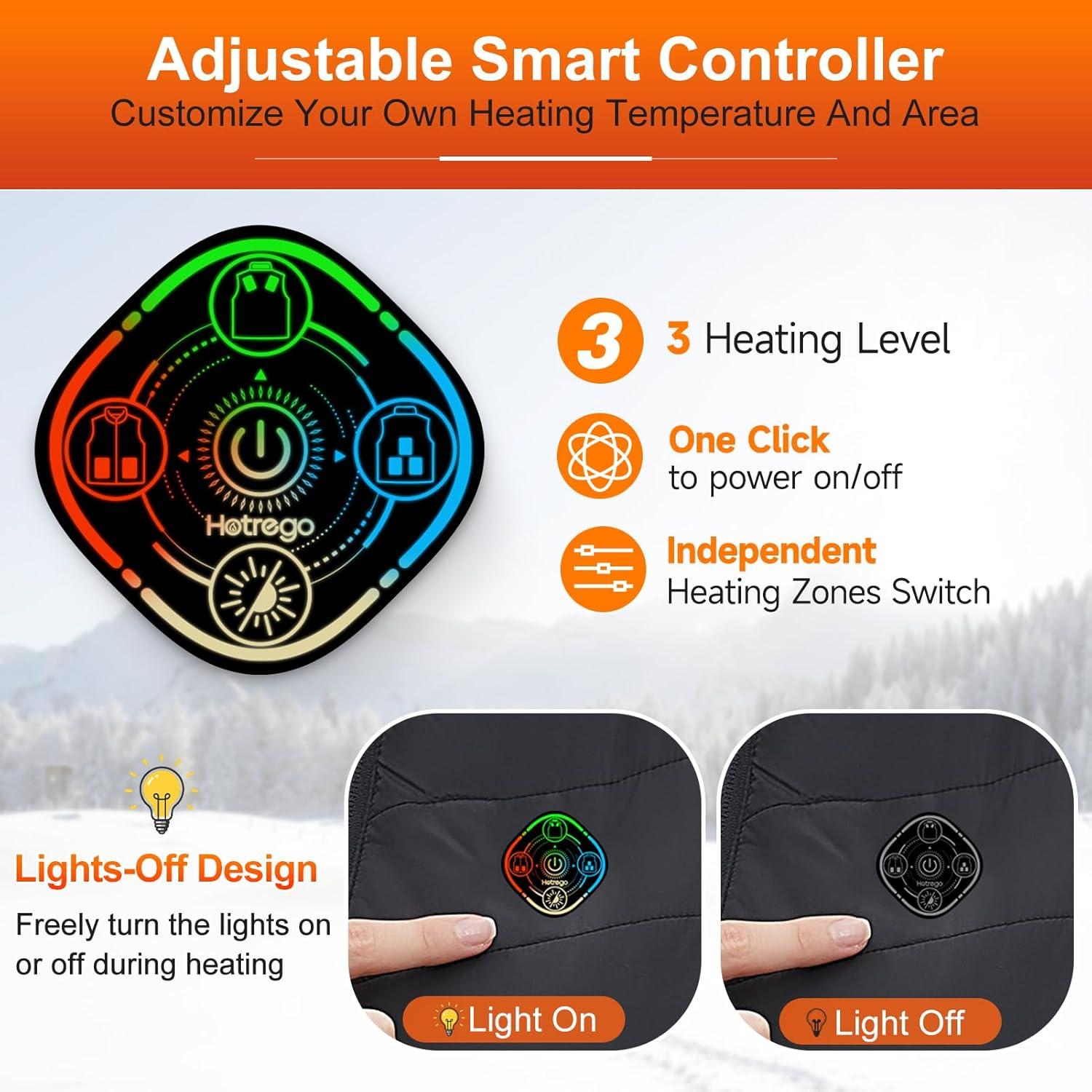 Chaleco Térmico Eléctrico Mujer NuanRong Controlador 3 Niveles