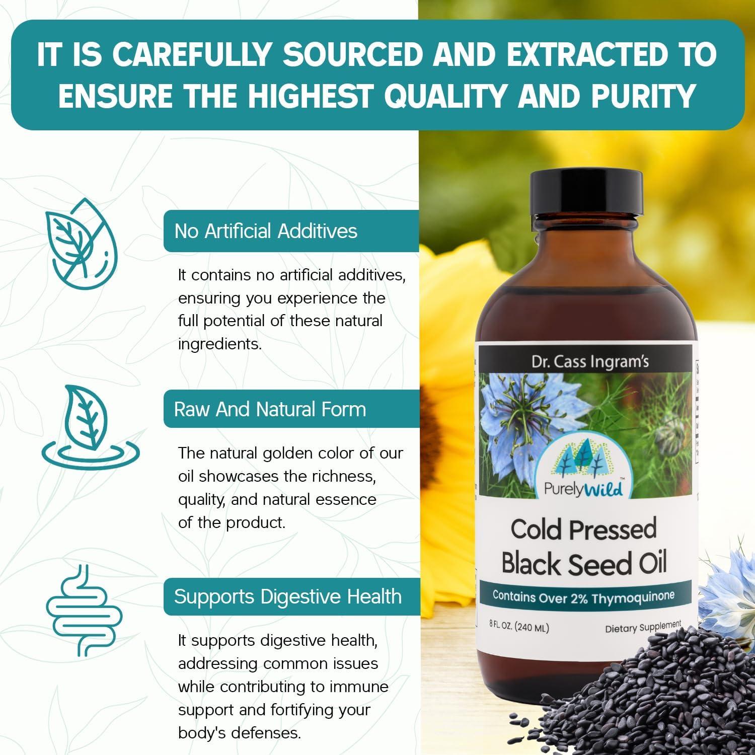 Aceite de Semilla Negra Purely Wild 236.6 ml - Suplemento Inmunológico