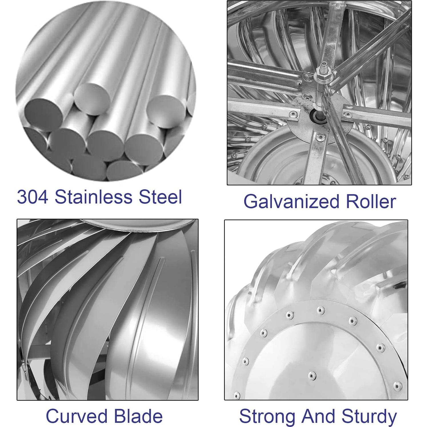 Turbina de Viento de Acero Inoxidable 110mm DUYULIANG