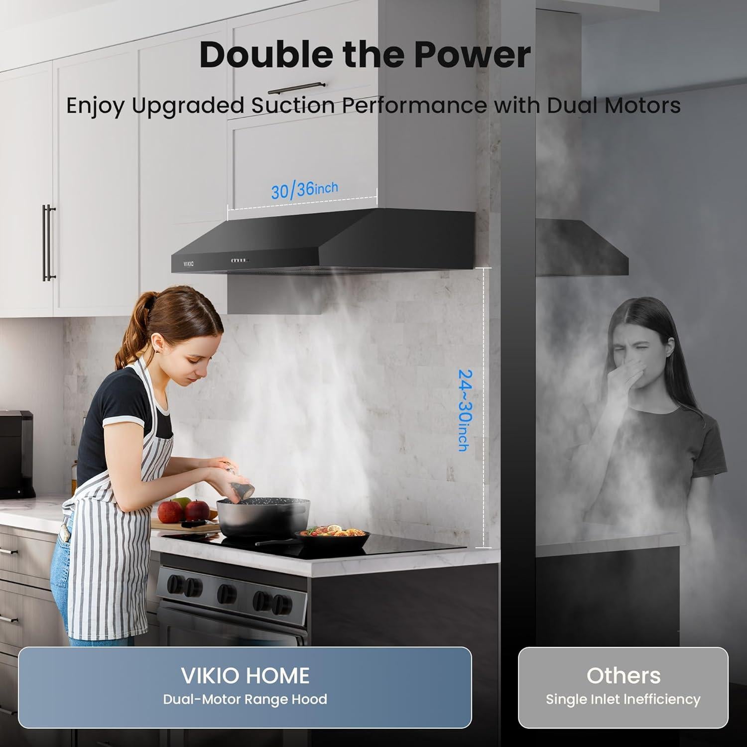 Campana Extractora de Gabinete VIKIO HOME 30" Doble Motor 580 CFM