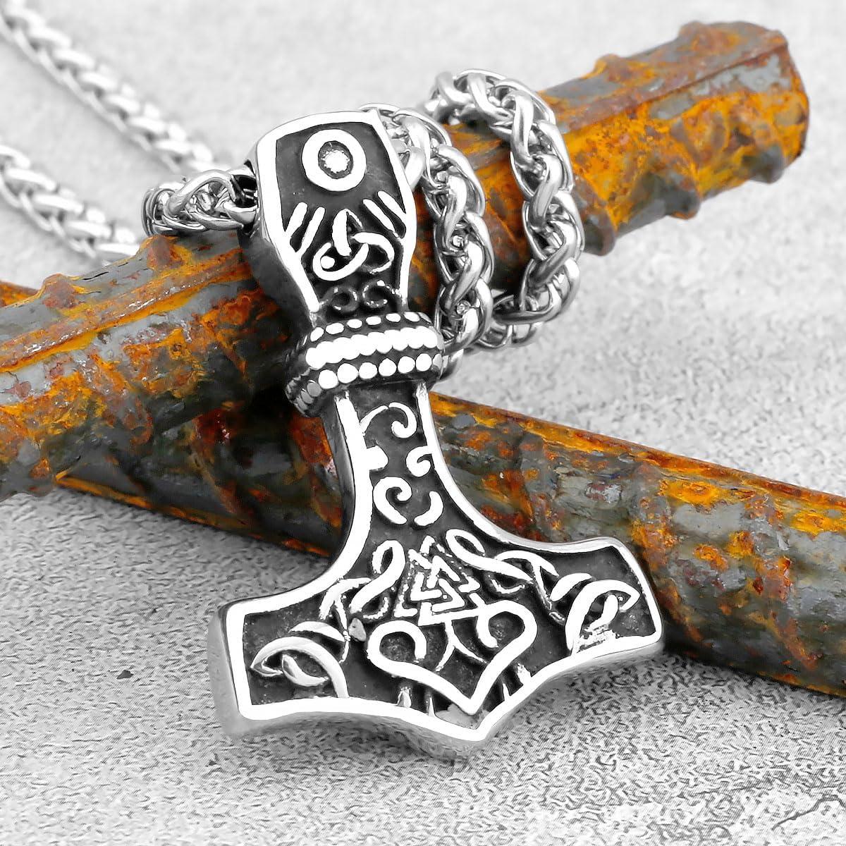 Collar Martillo Vikingo Thor Acero Inoxidable 60 cm