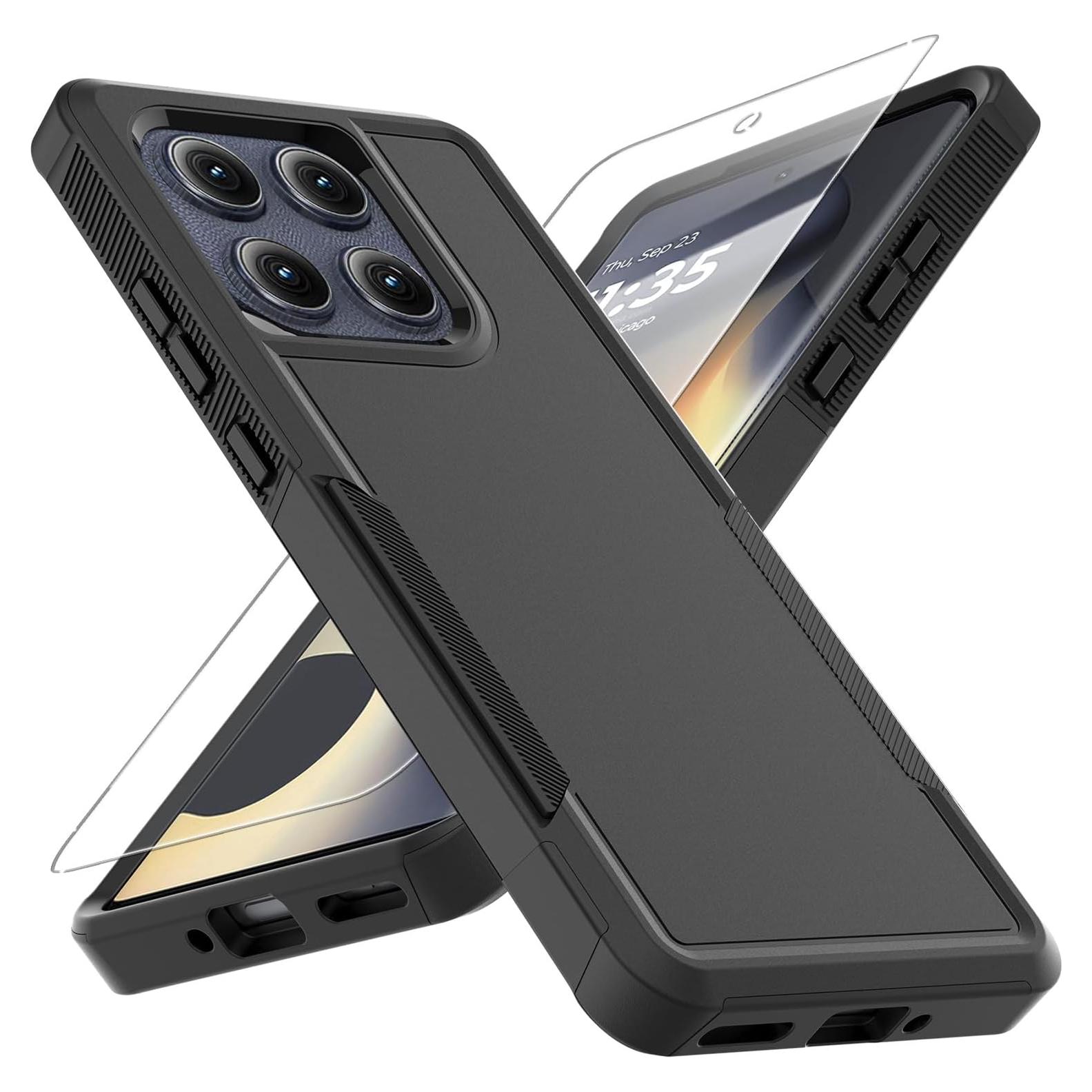 Funda Protectora Doble Capa para Motorola Moto Edge 2025 - Negro