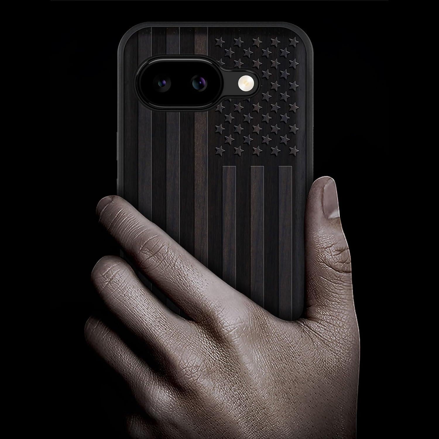 Funda de Madera Magnética Carveit para Google Pixel 9a - Negra