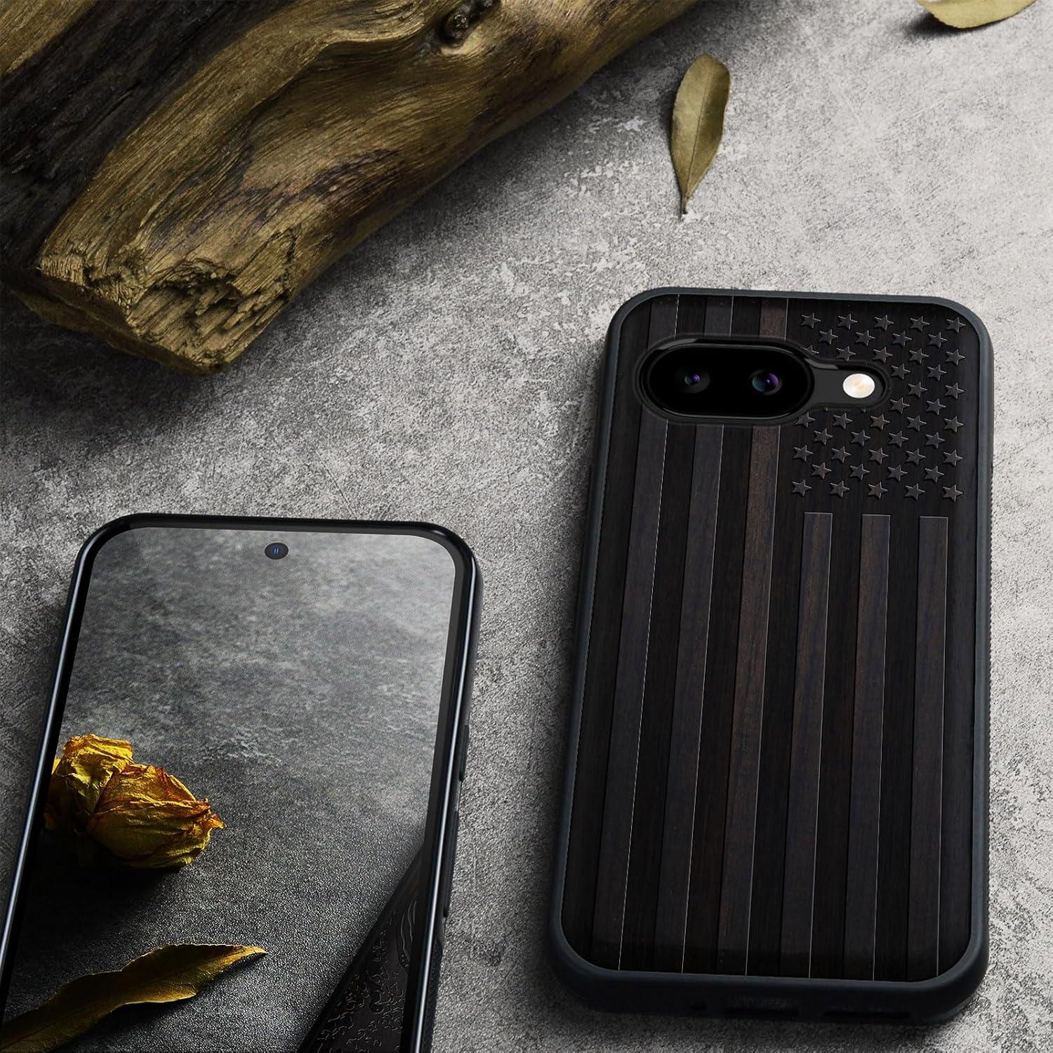 Funda de Madera Magnética Carveit para Google Pixel 9a - Negra